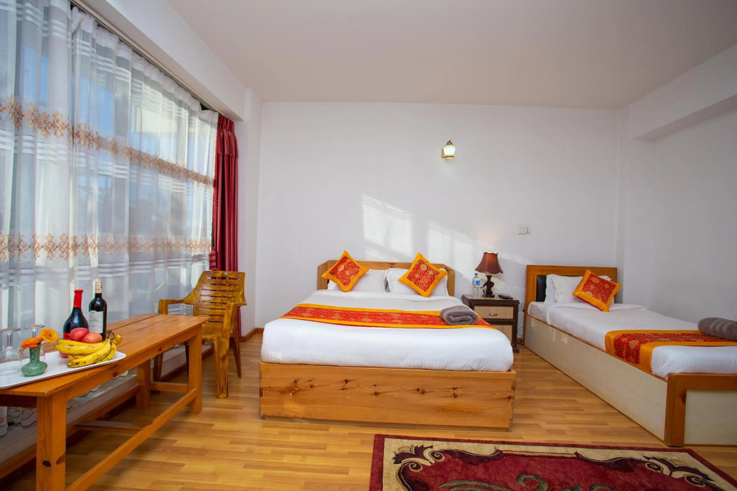 Bed in The Boudha Inn