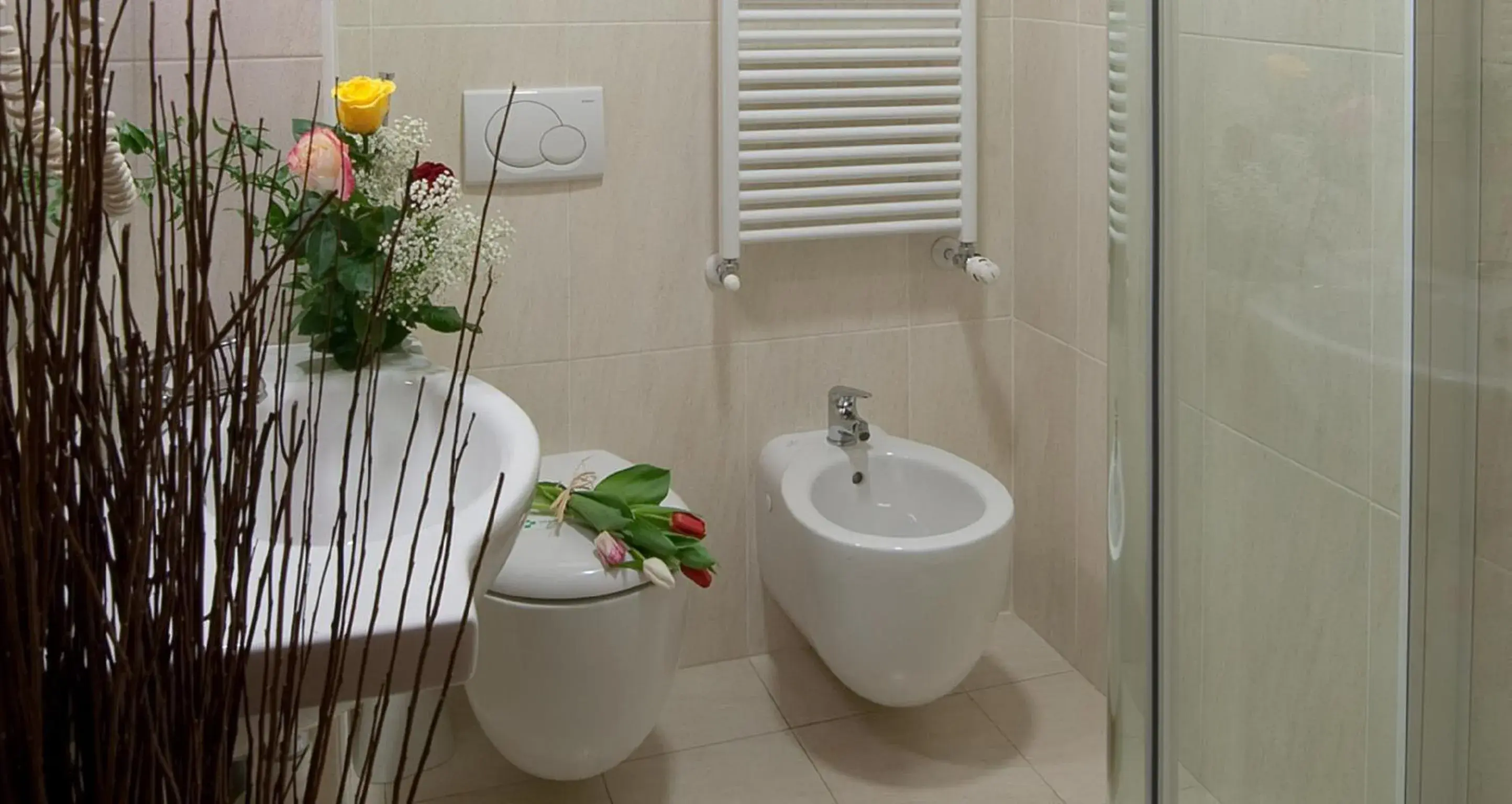 Toilet, Bathroom in Hotel Ristorante Tre Leoni