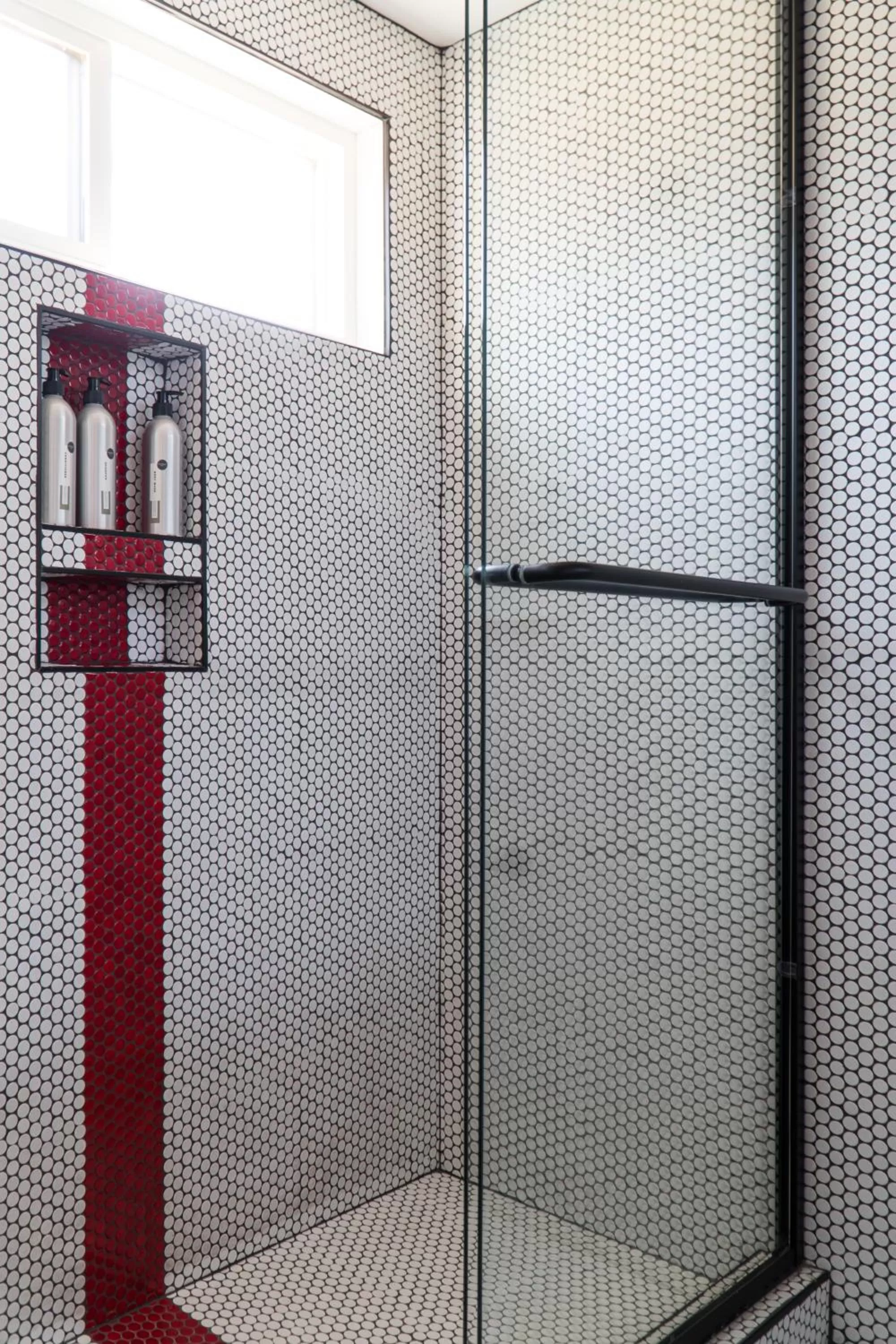 Shower in Ironwood Grove, Tiny House Hotel