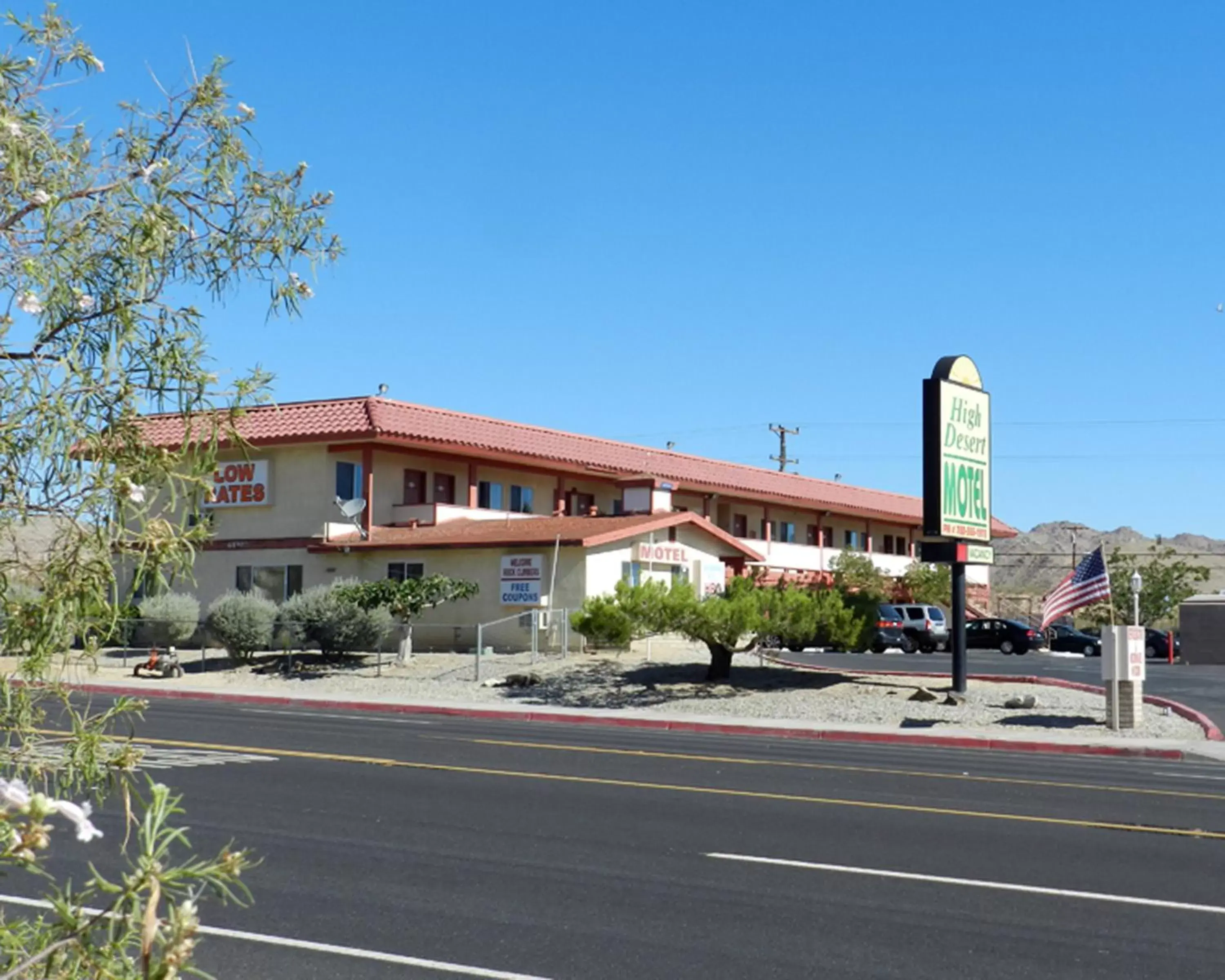 Facade/entrance, Property Building in High Desert Motel Joshua Tree National Park