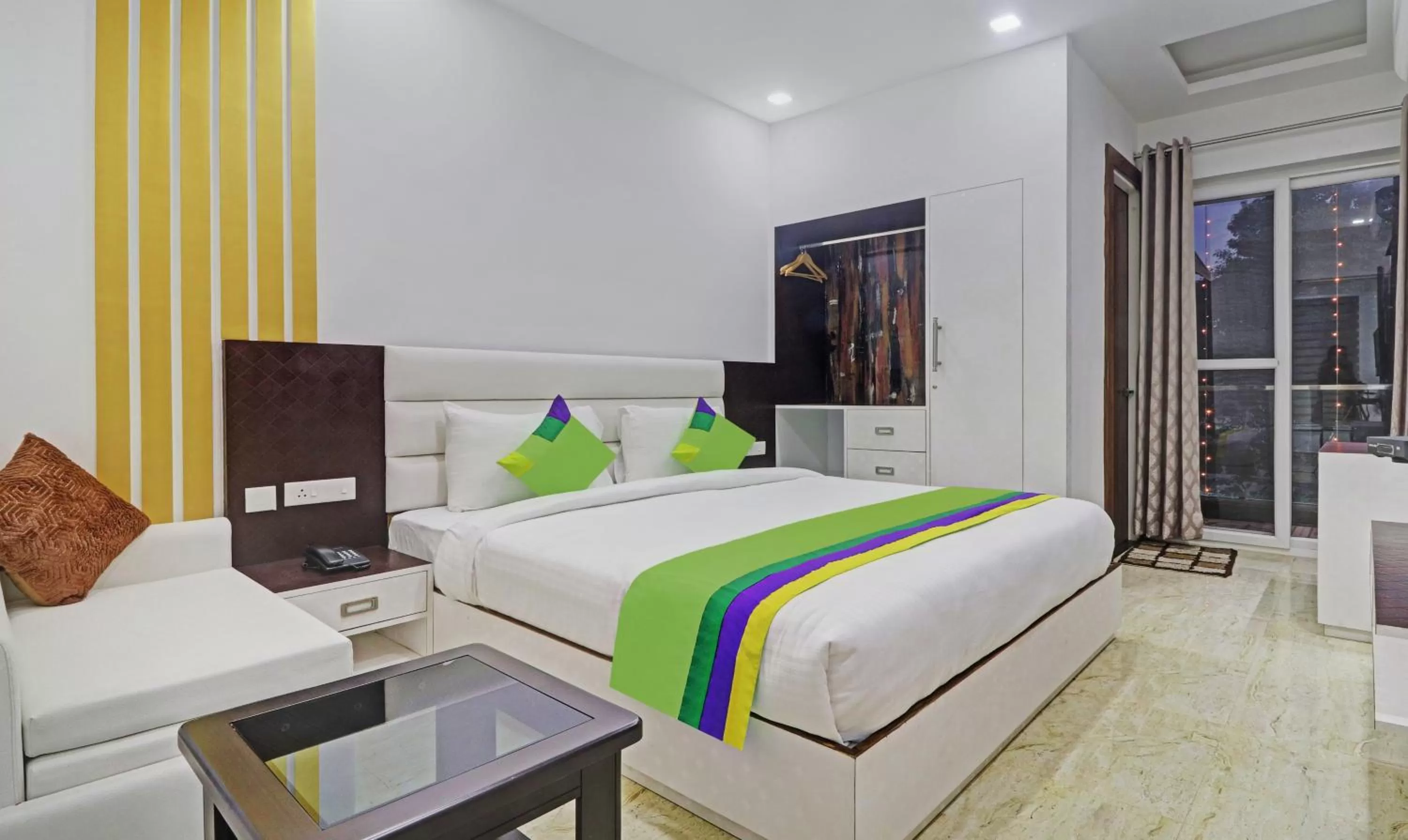 Bedroom, Bed in Treebo Kanopy Greens