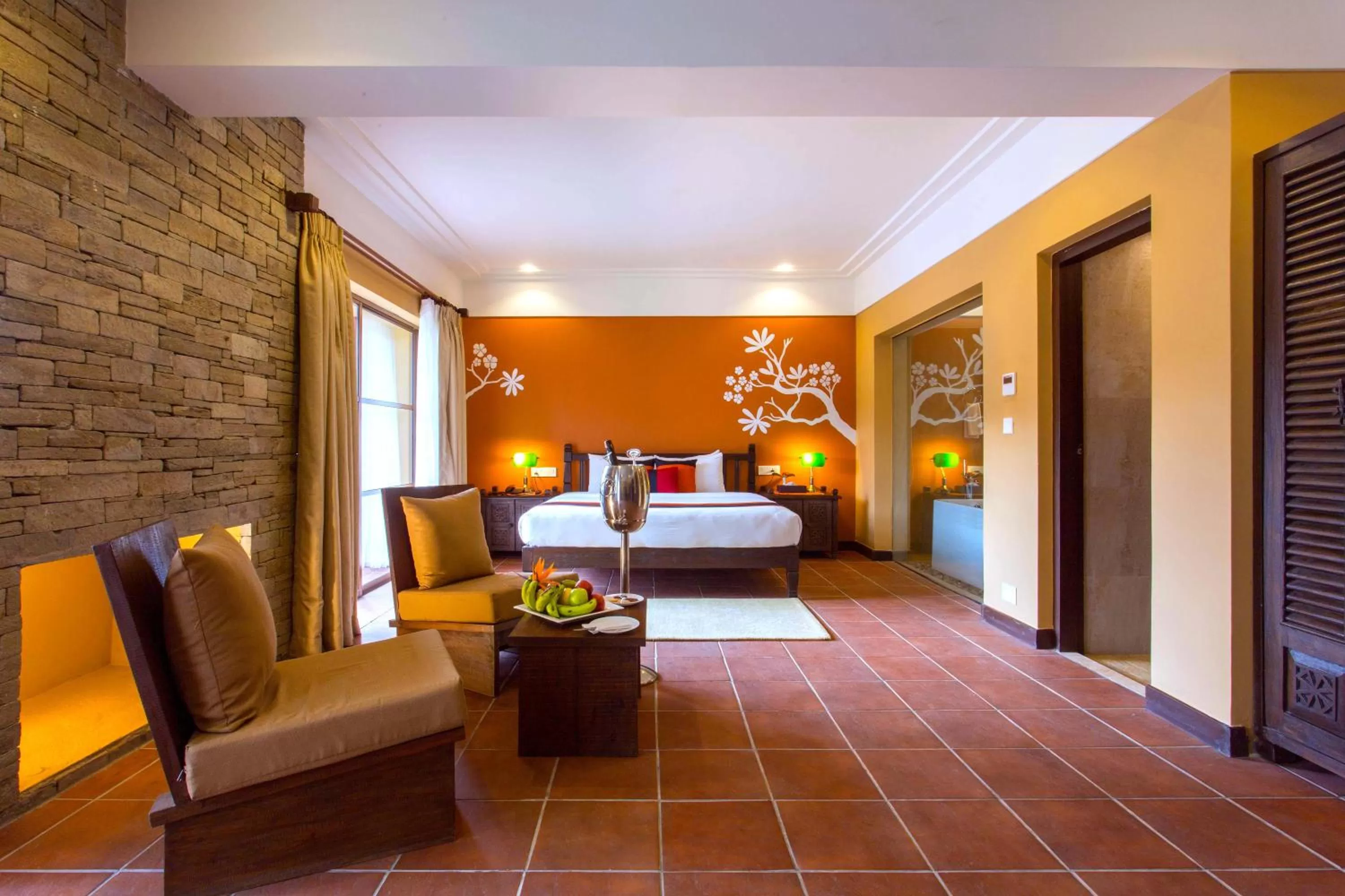 Living room, Bed in Temple Tree Resort & Spa, Pokhara