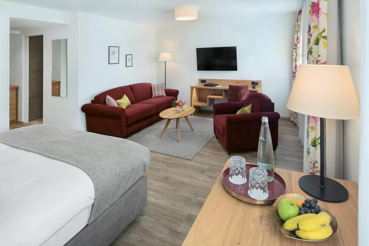 Seating area, Bed in Hotel Obermaier