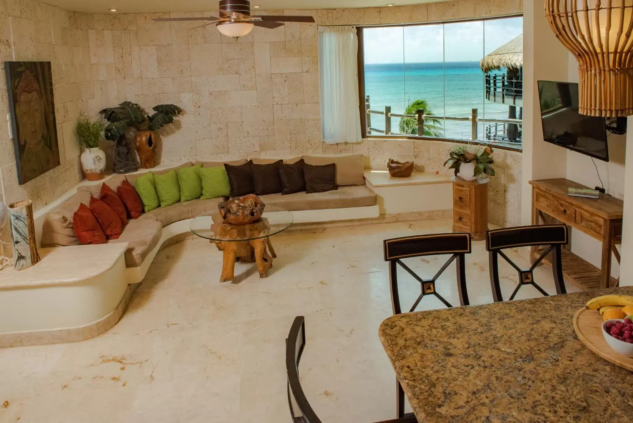 Seating Area in El Taj Oceanfront and Beachside Condo Hotel