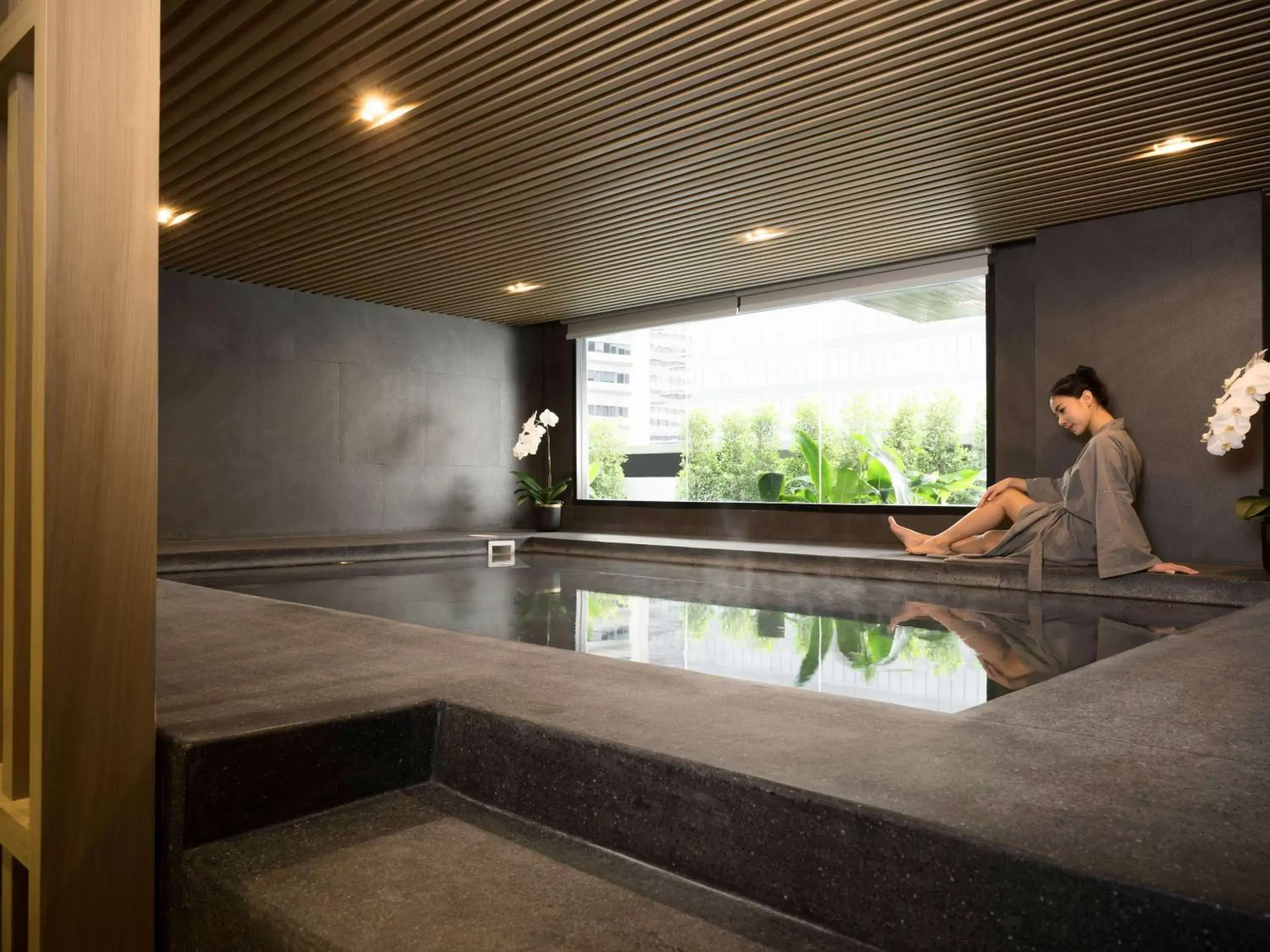 Hot Spring Bath, Swimming Pool in Grand Fortune Hotel Bangkok - SHA Extra Plus