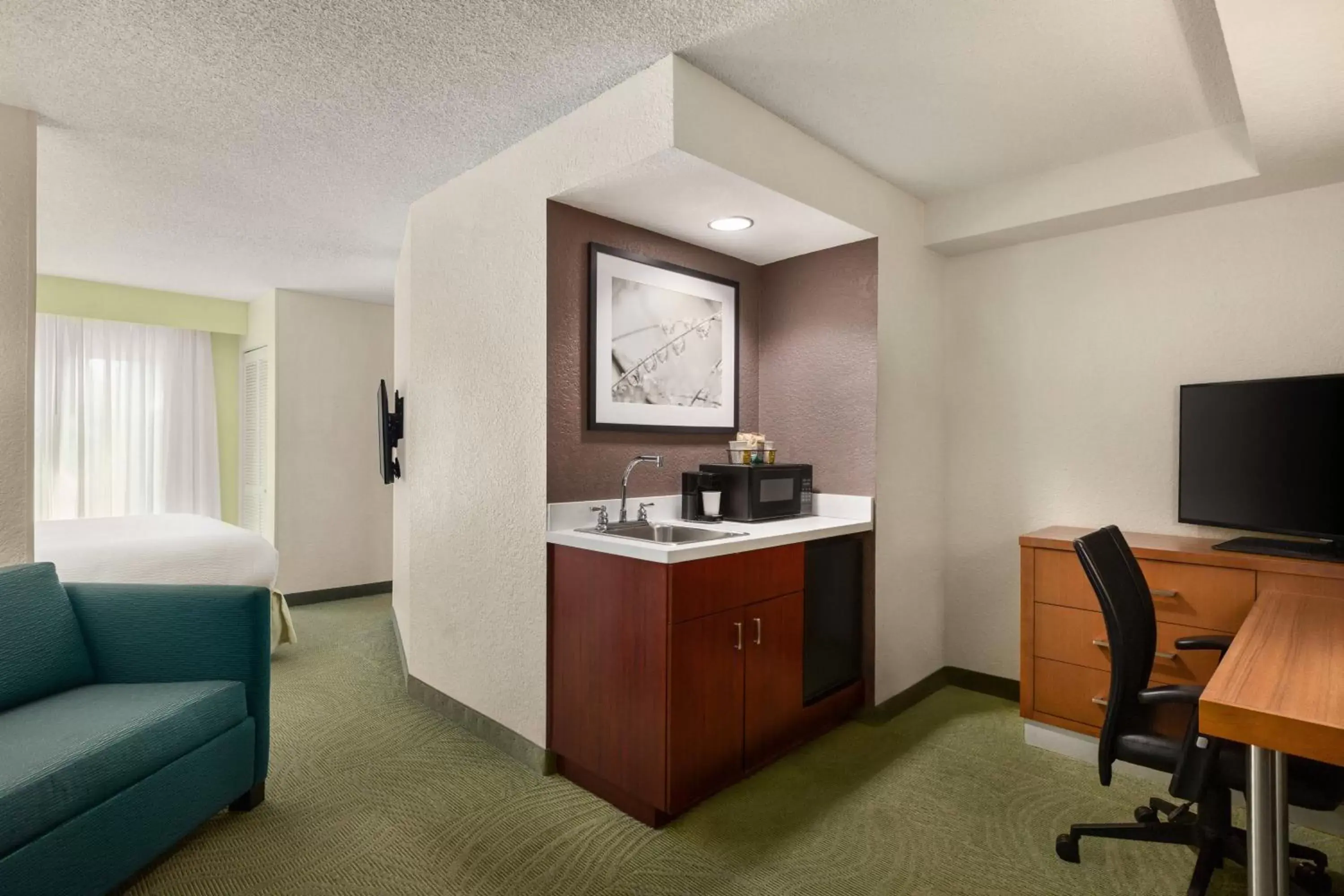 King Suite with Sofa Bed and Adapted Tub - Mobility and Hearing Accessible in SpringHill Suites Boca Raton