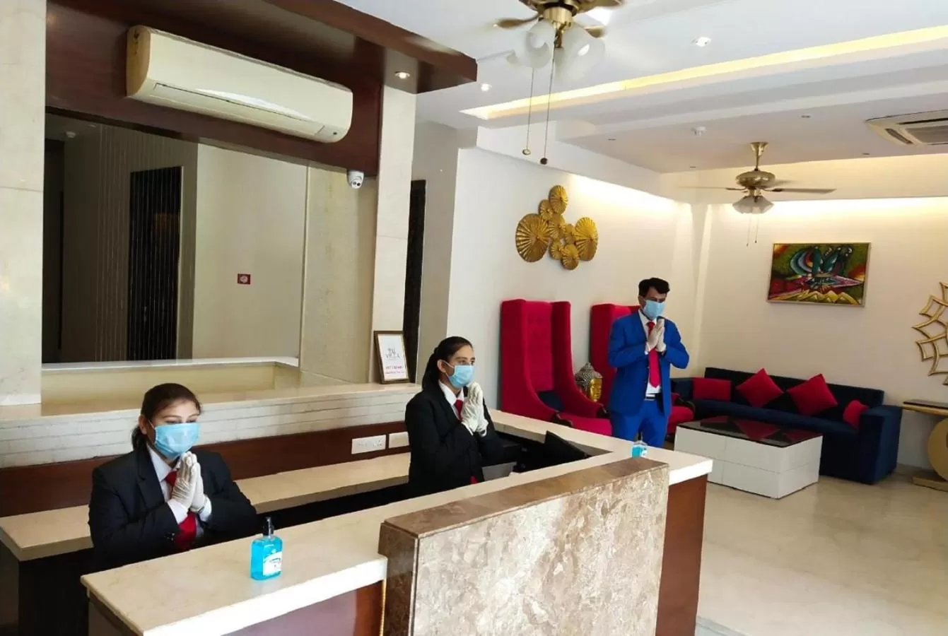 Lobby or reception in Hotel Taj Villa- Agra