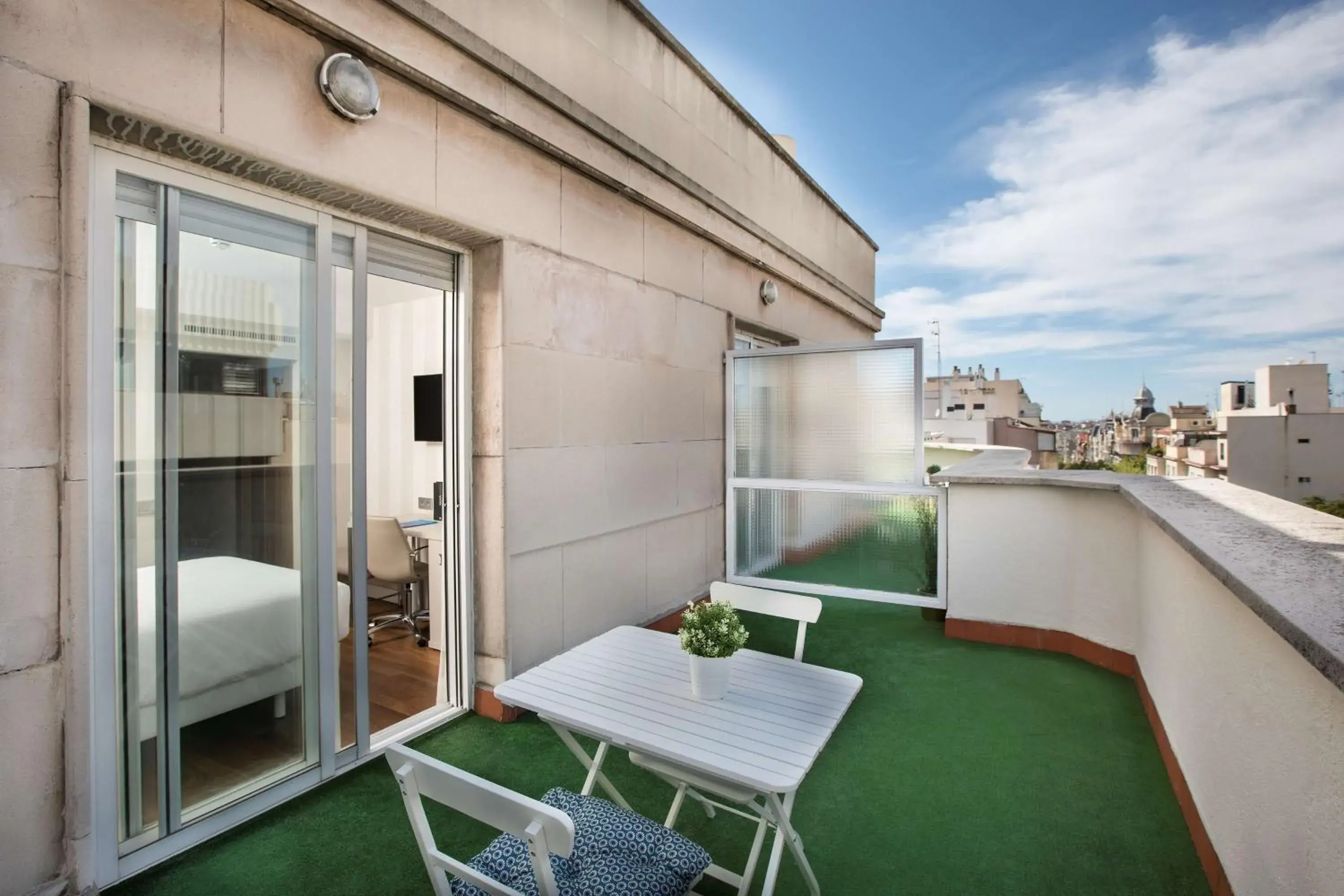 Bedroom, Balcony/Terrace in NH Madrid Balboa