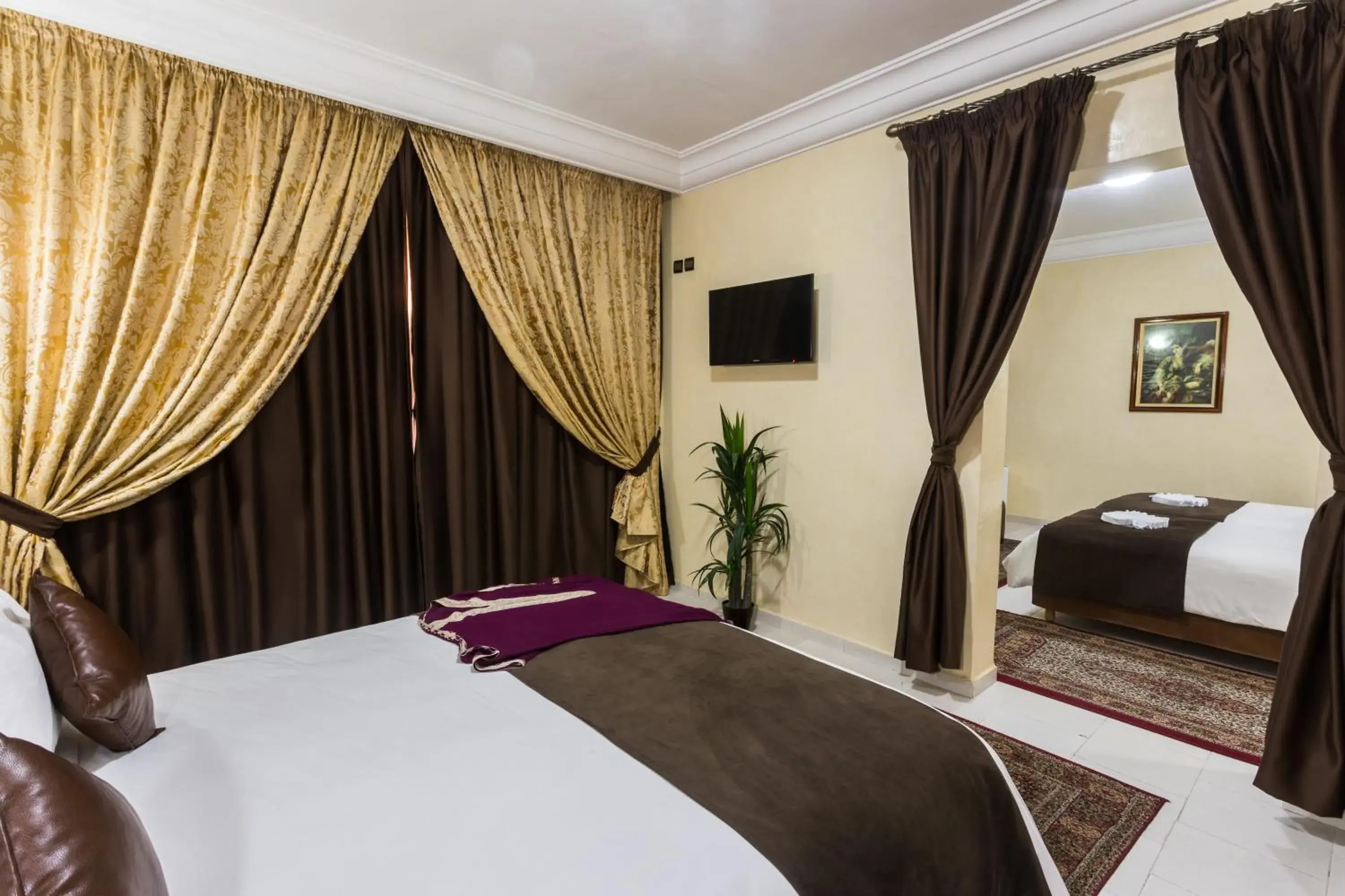 Bed in Hotel Meriem Marrakech
