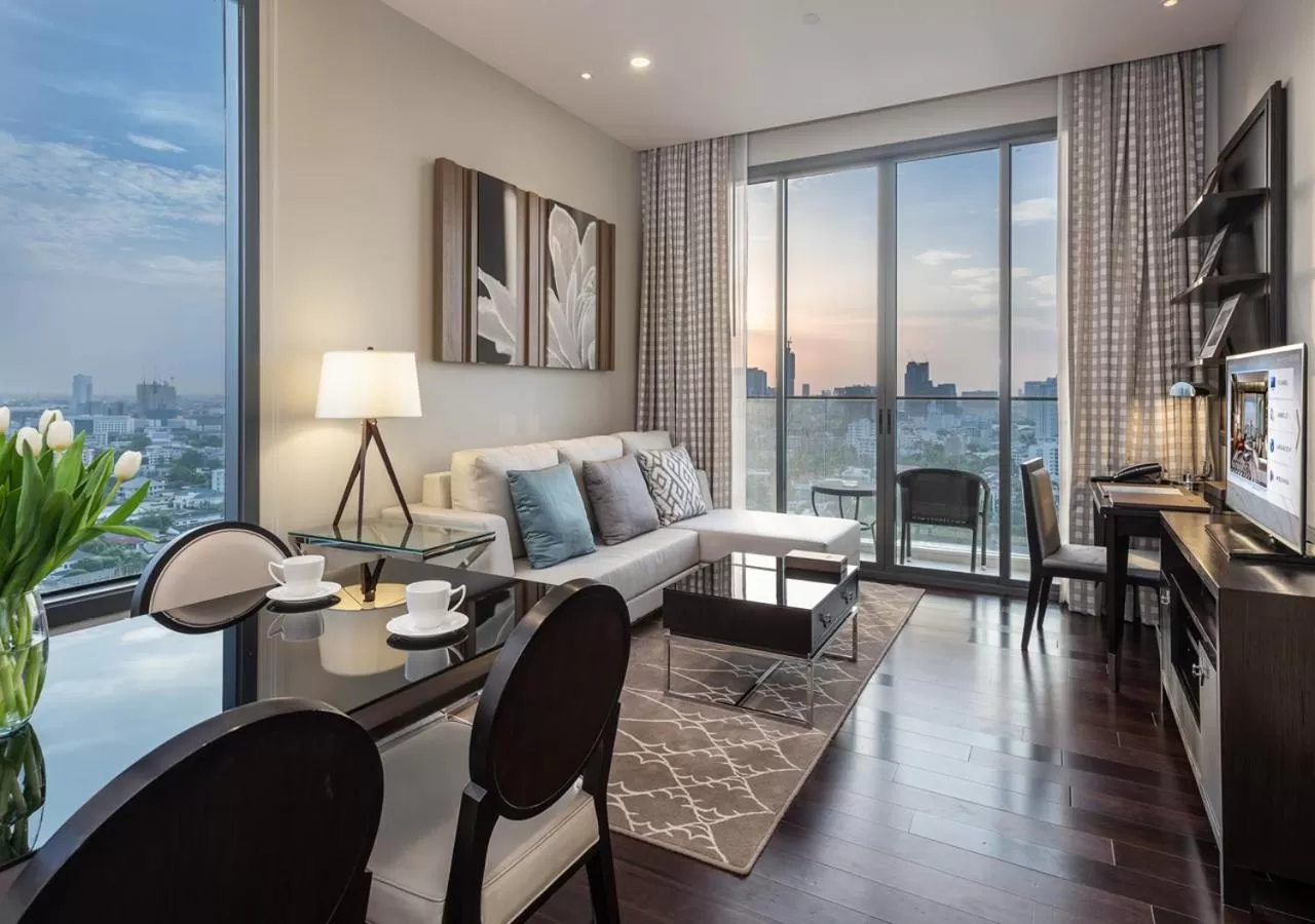 Living room in 137 Pillars Residences Bangkok