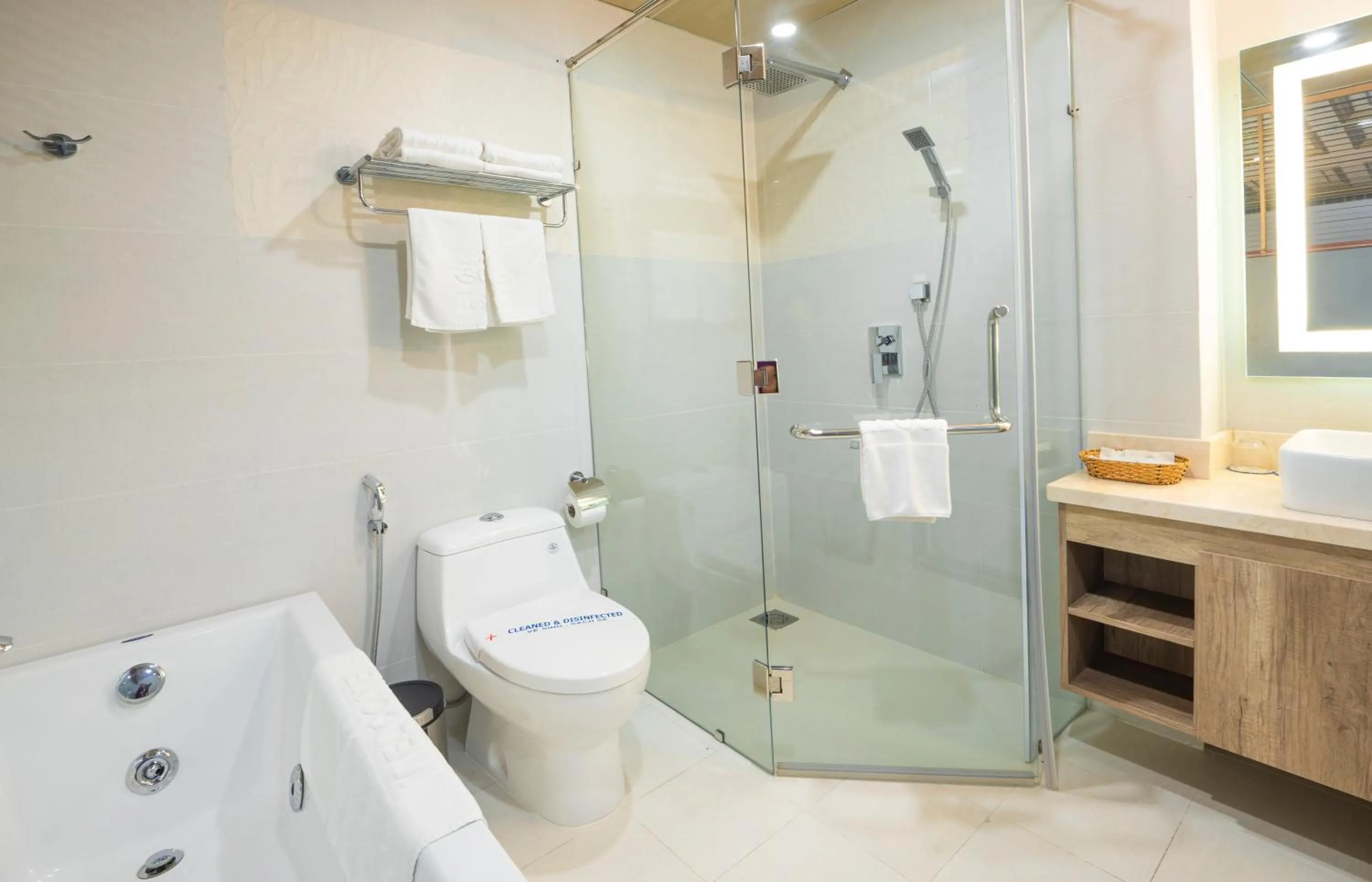 Shower in Lotus Saigon Hotel