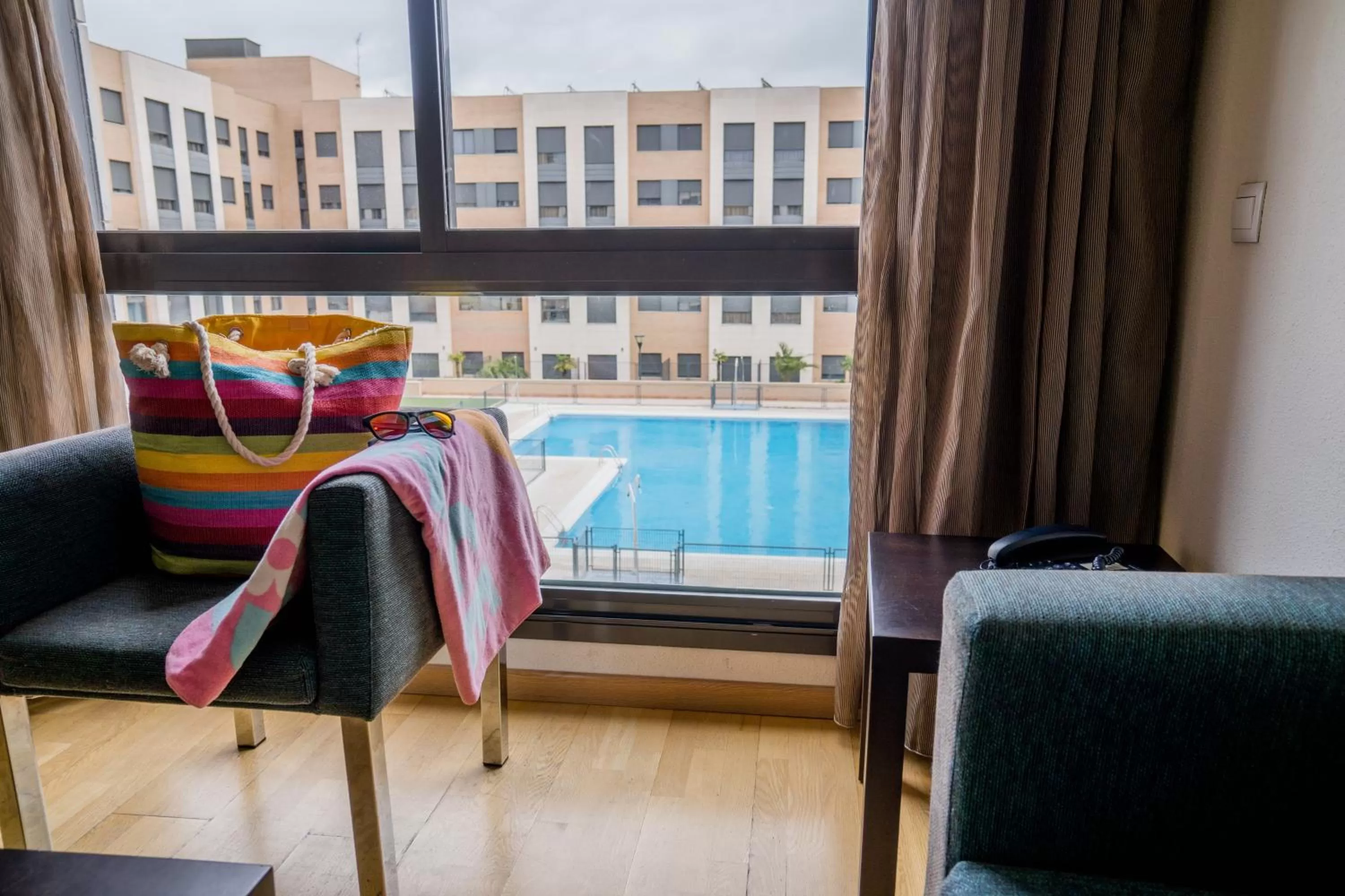 Pool view in Compostela Suites