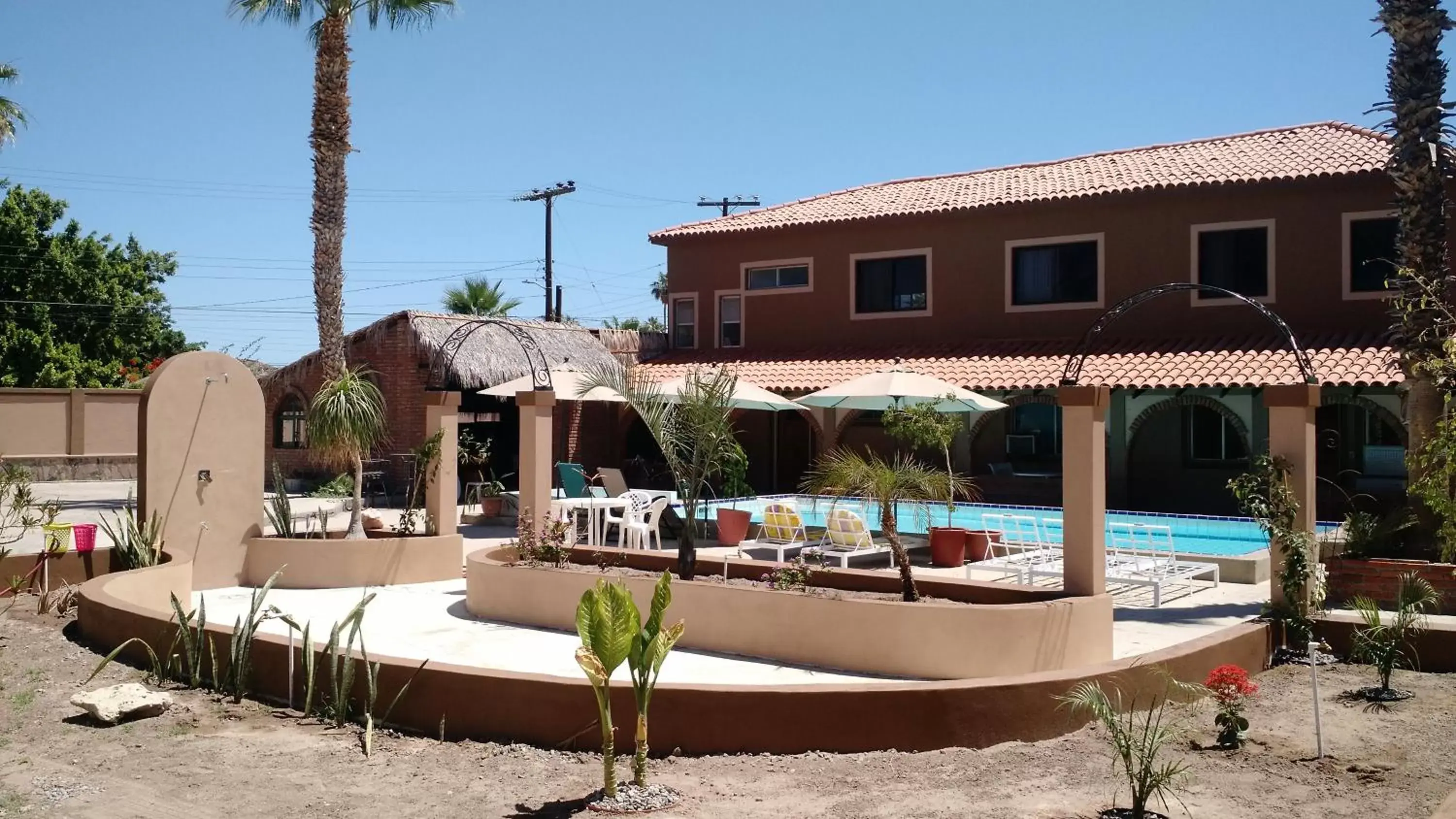 Patio, Swimming Pool in Loreto Playa Boutique Hotel