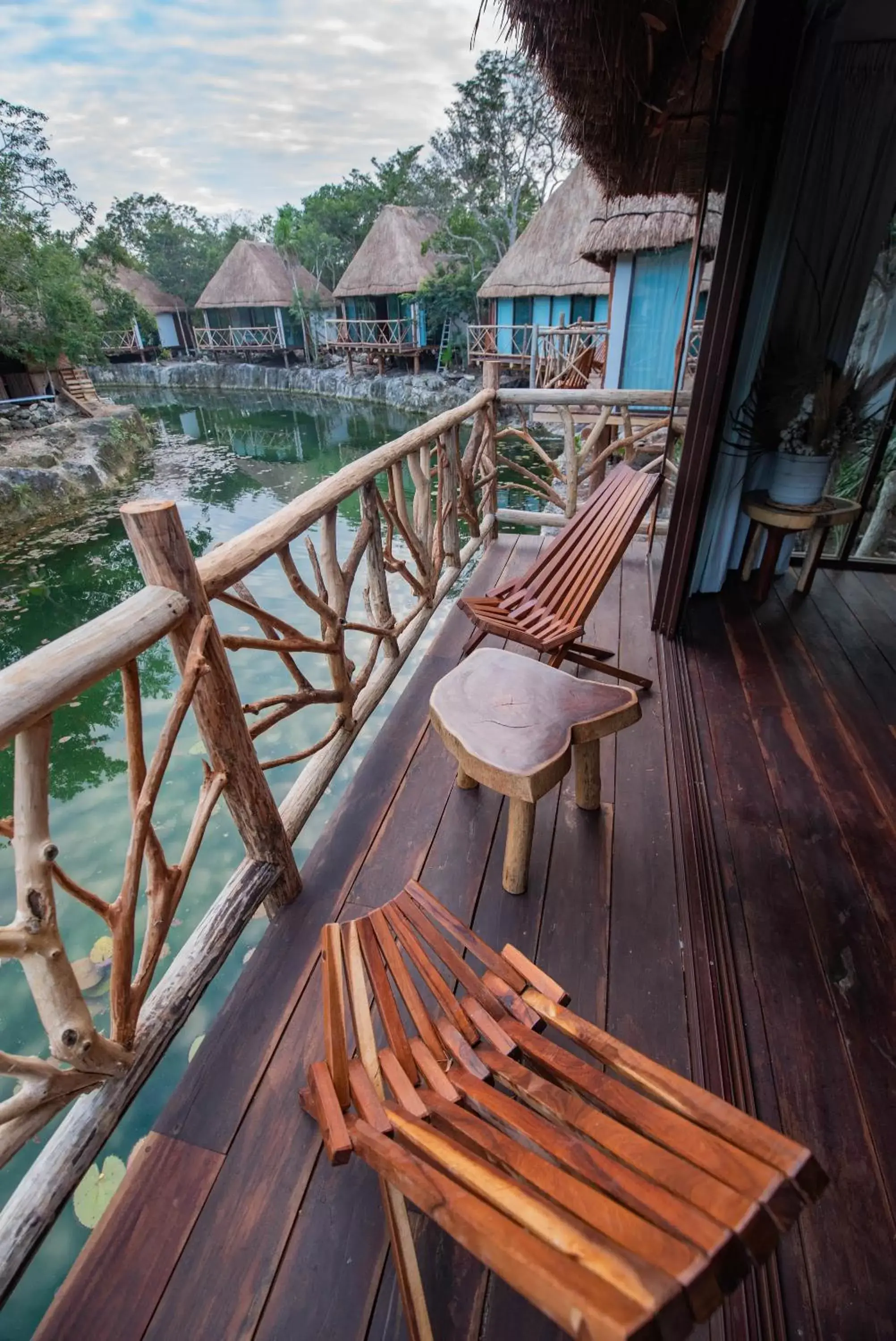 Balcony/Terrace in Zamna eco-lodge Tulum