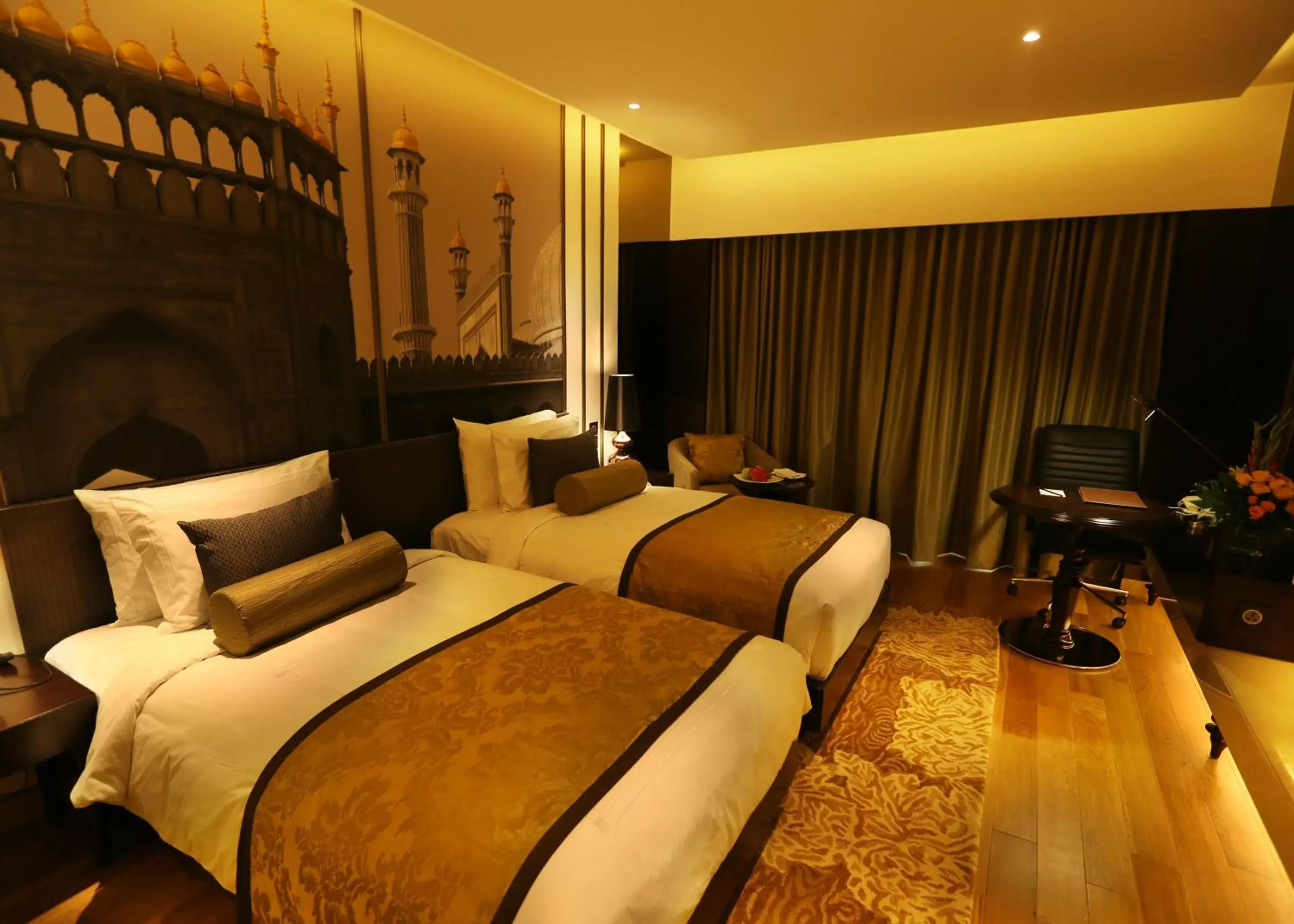 Bed in Pride Plaza Hotel, Aerocity New Delhi