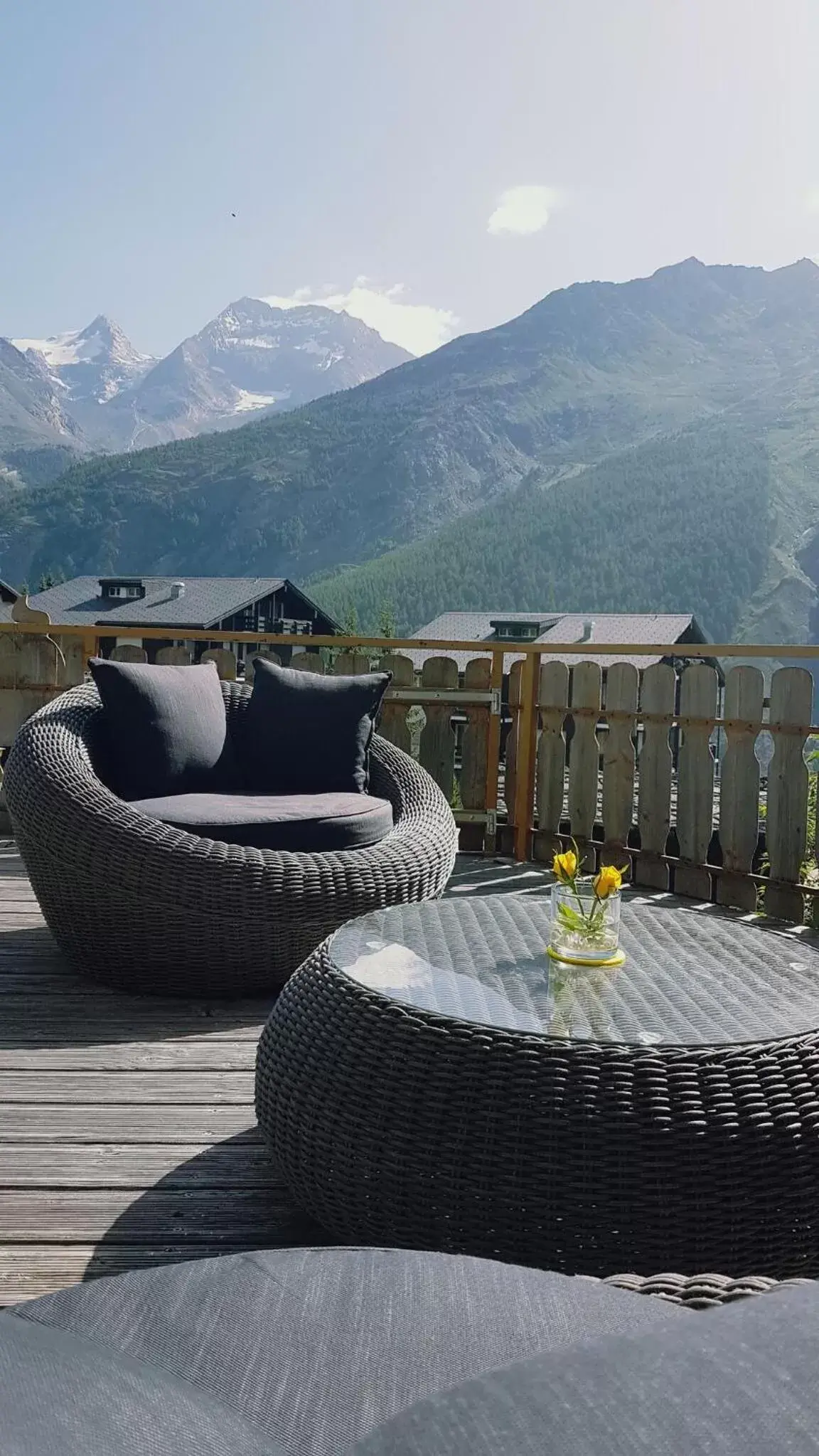 Balcony/Terrace, Mountain View in Hotel Alpenperle