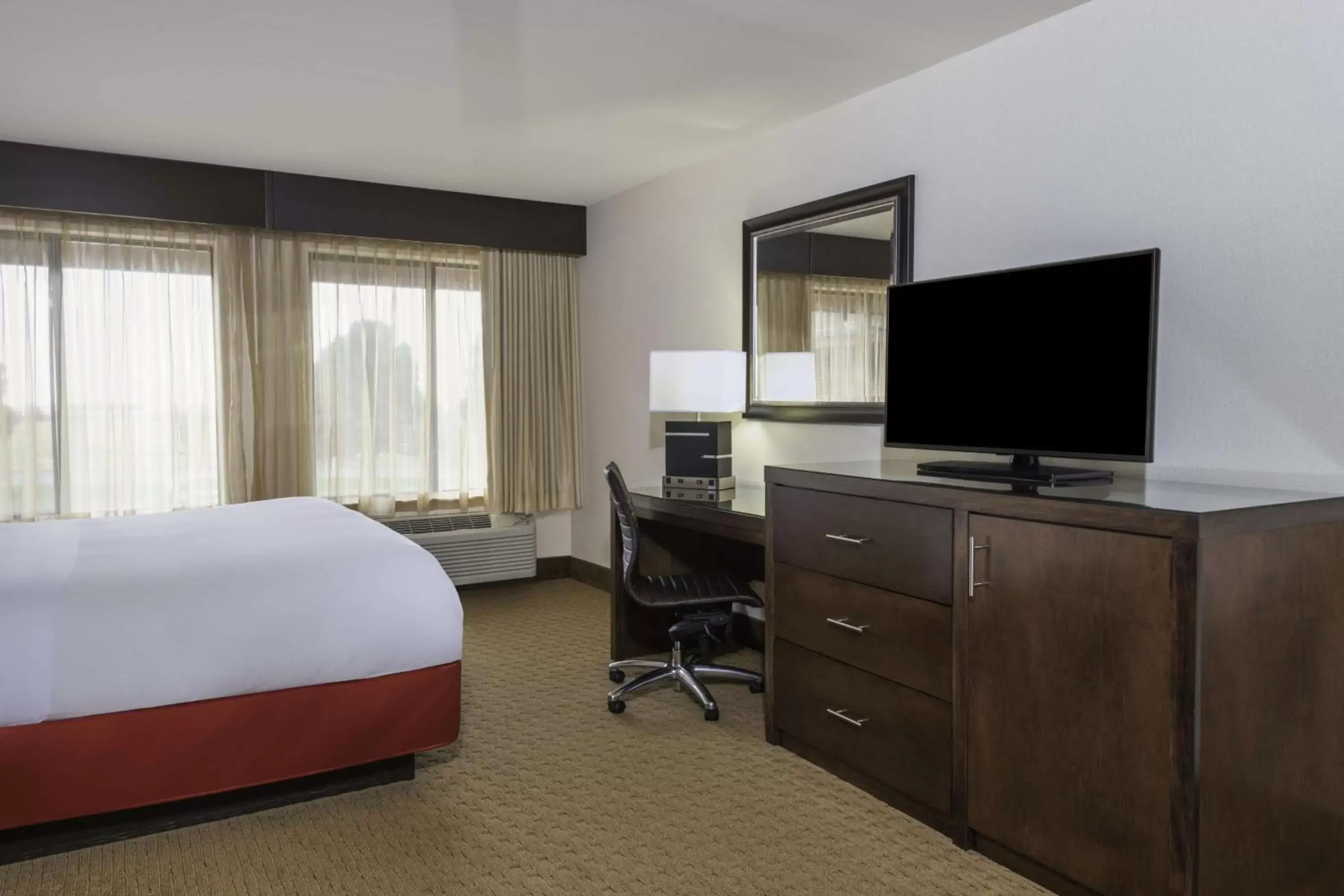Bed, TV/Entertainment Center in Radisson Hotel Colorado Springs