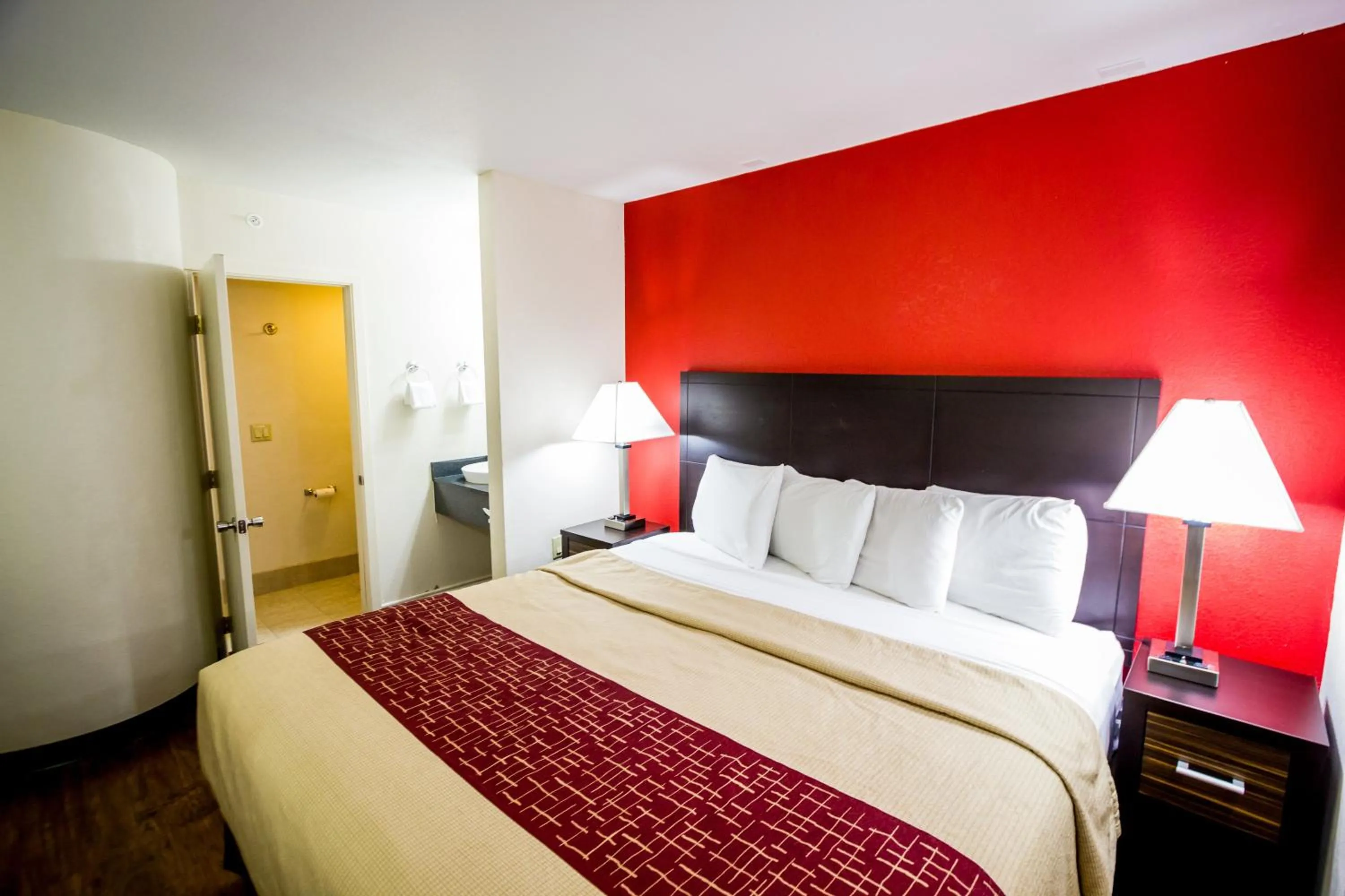 Deluxe Room with One Queen Bed Disability Access Roll-In Shower Non-Smoking in Red Roof Inn Austin - Round Rock