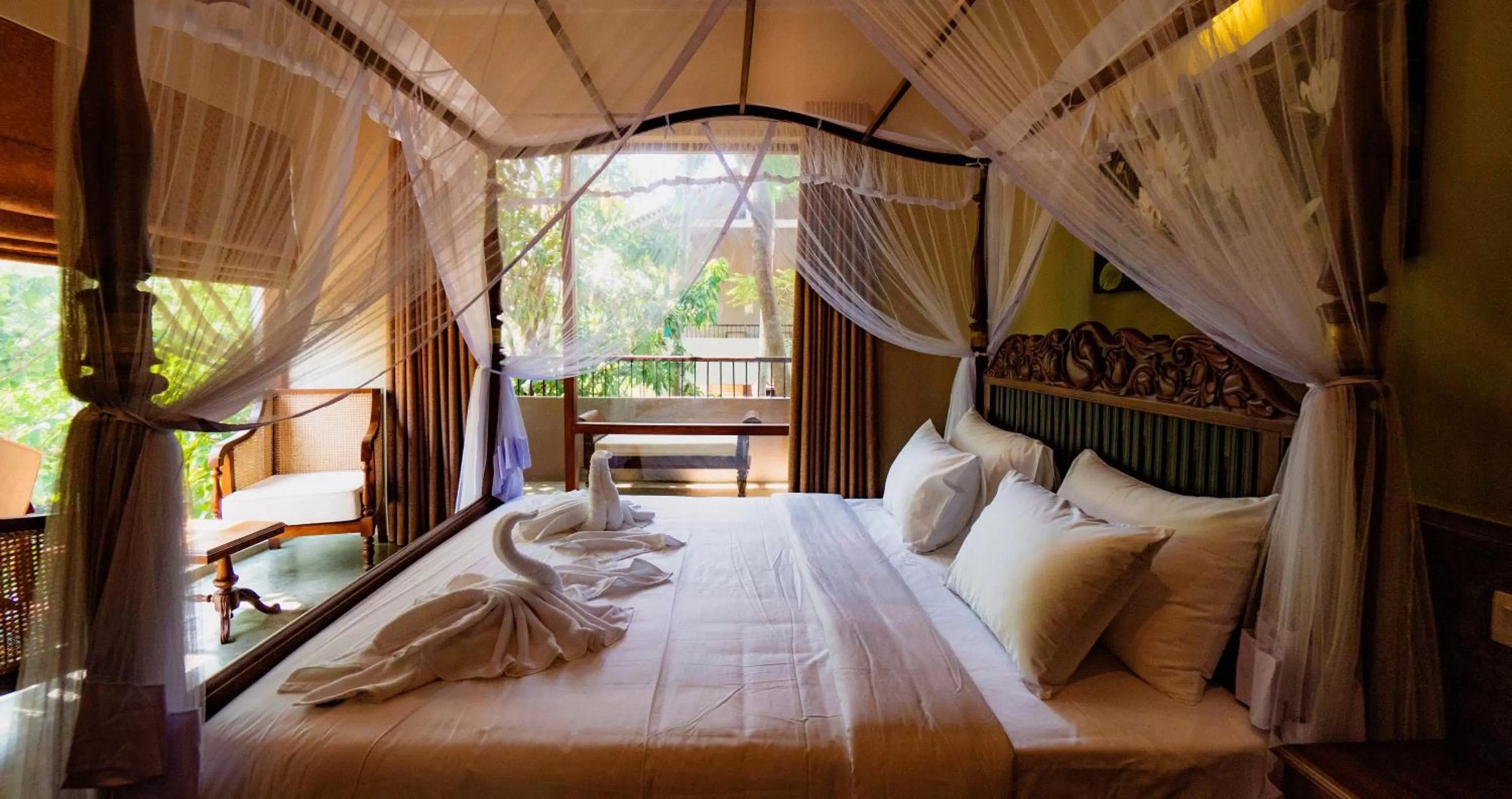 Bed in Ayur Ayur Resort & Ayurveda Retreat