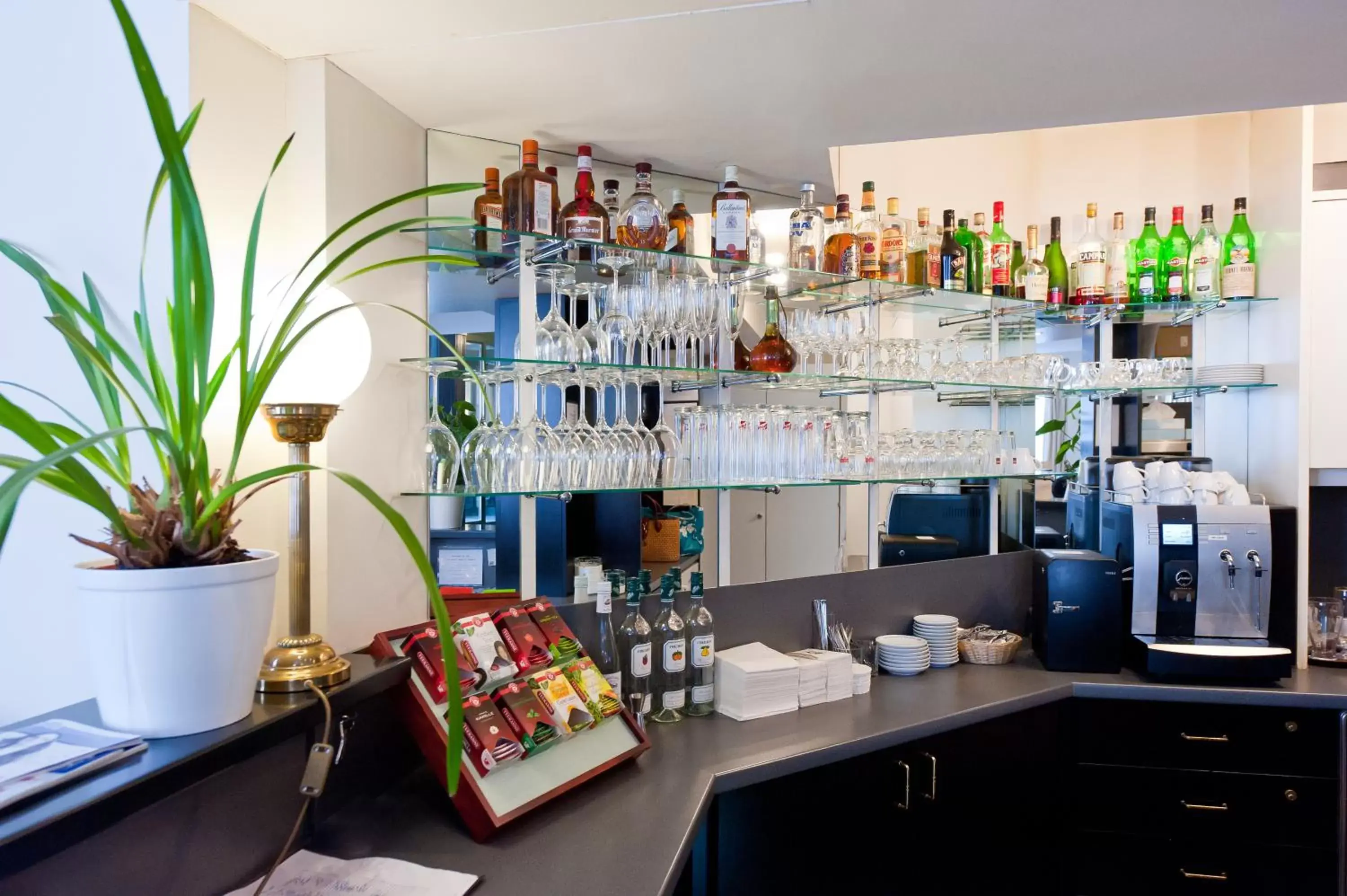 Lounge or bar, Kitchen/Kitchenette in Hotel Johann Strauss