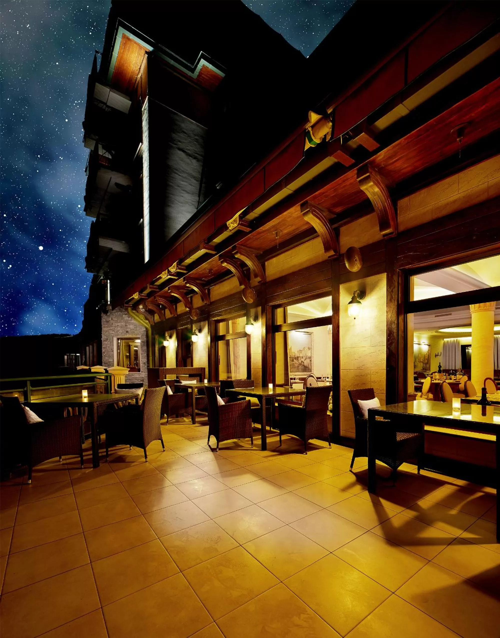 Patio in Retro Riverside Wellness Resort