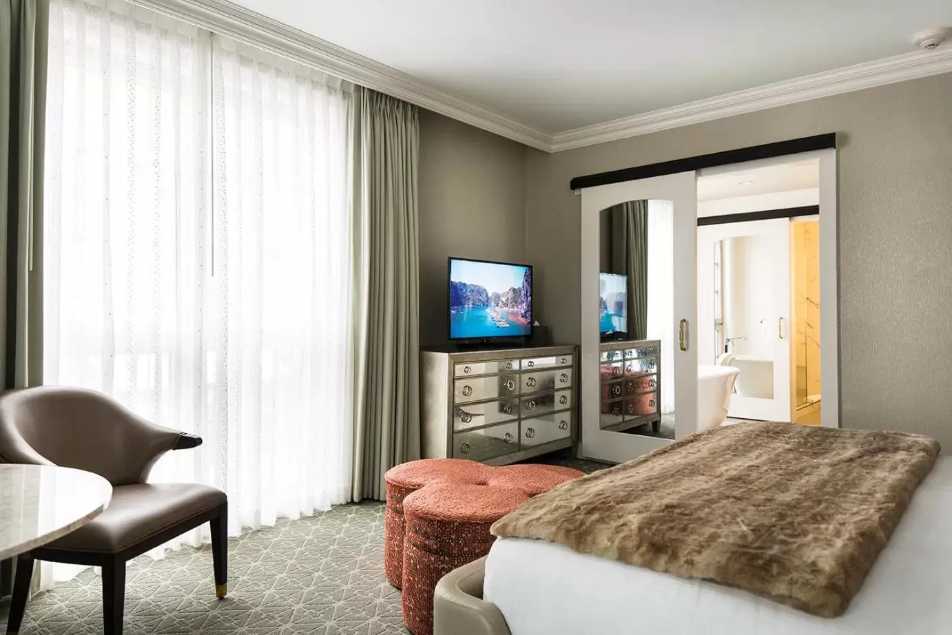 Bedroom, Bed in Delamar West Hartford Bedroom, Bed in Delamar West Hartford
