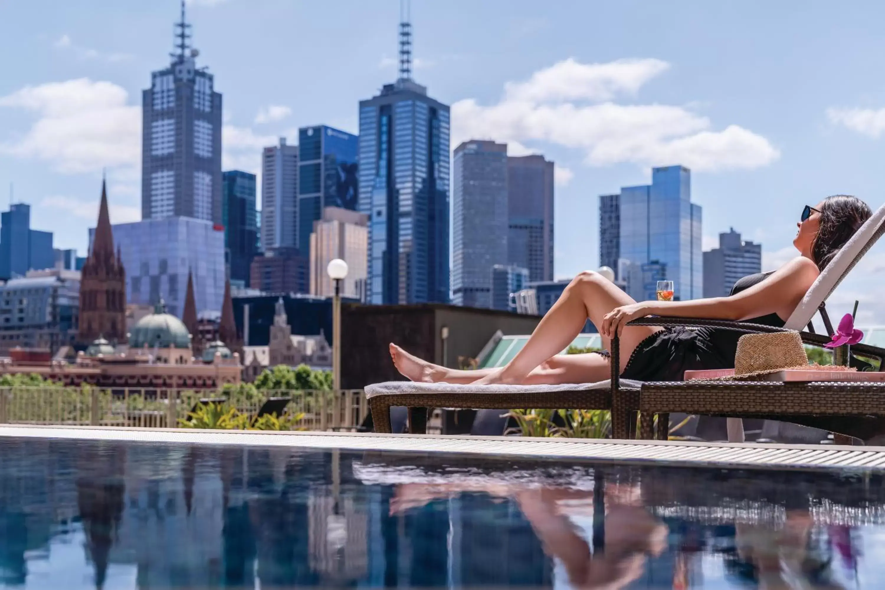 City view, Swimming Pool in The Langham Melbourne