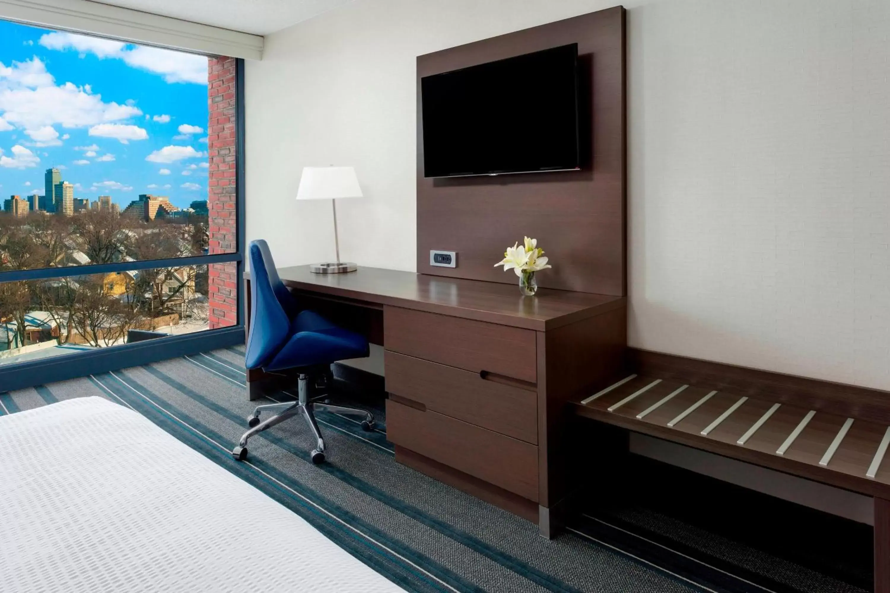 Bedroom, TV/Entertainment Center in Courtyard by Marriott Boston Cambridge