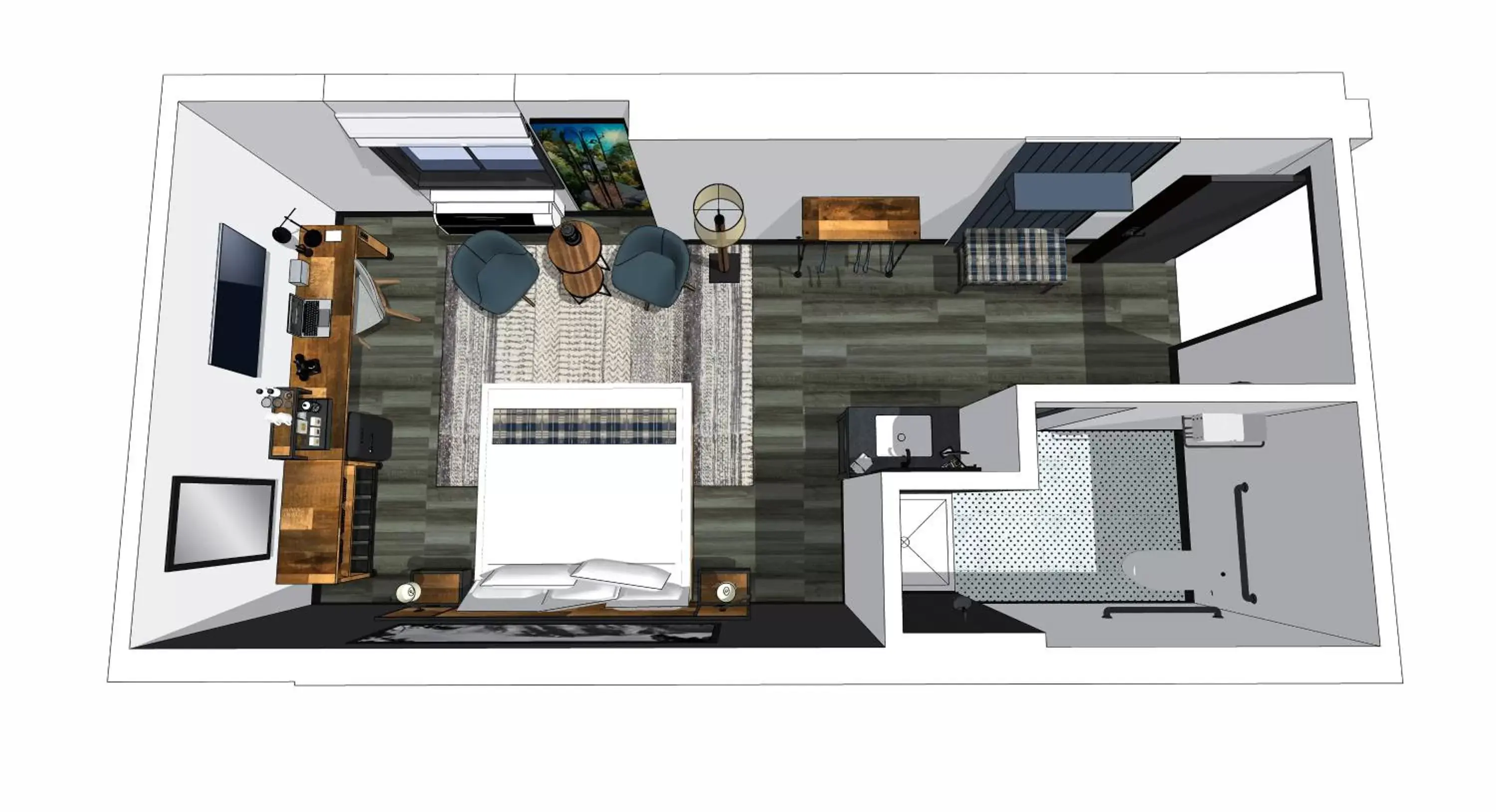 Bathroom, Floor Plan in Gravity Haus