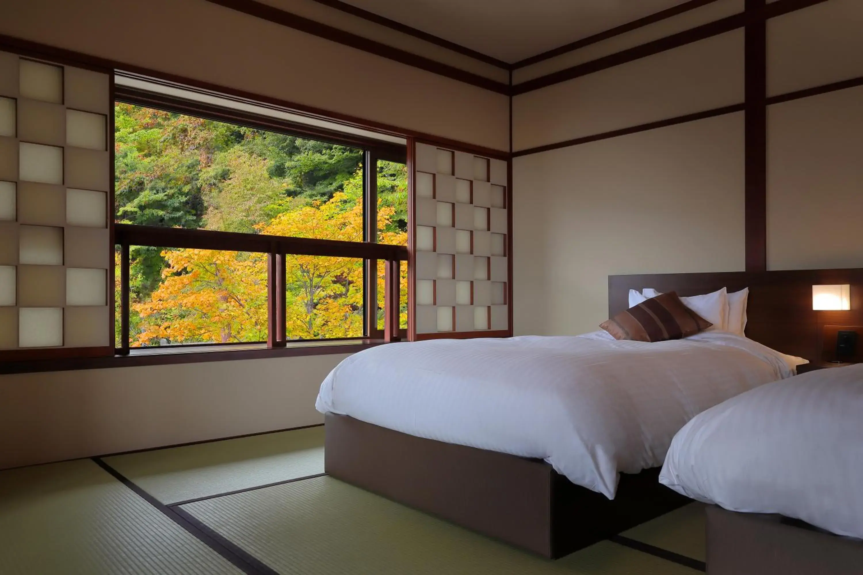 View (from property/room), Bed in Oomiya Ryokan