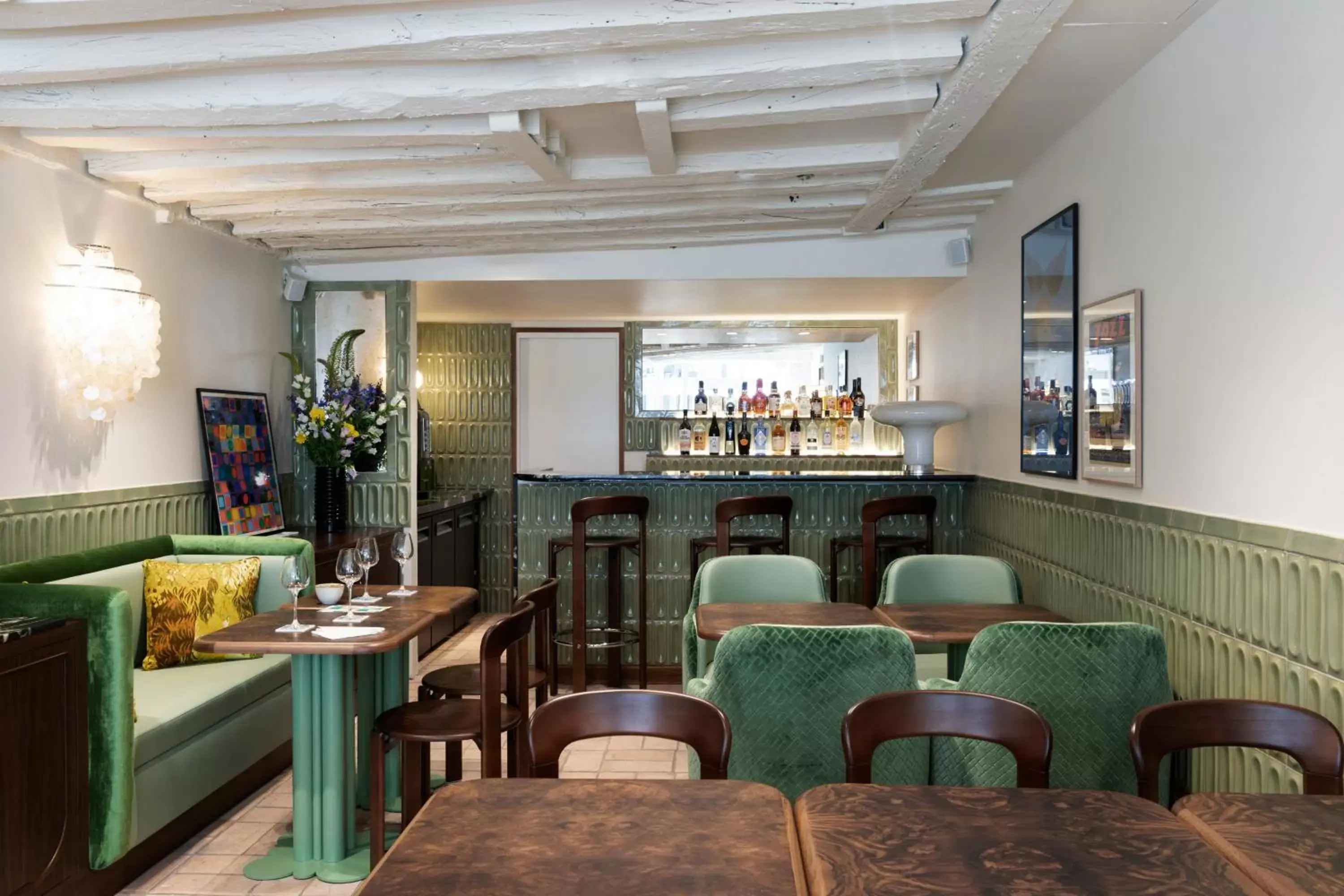 Lounge or bar, Restaurant/Places to Eat in Hôtel Saint-André des Arts