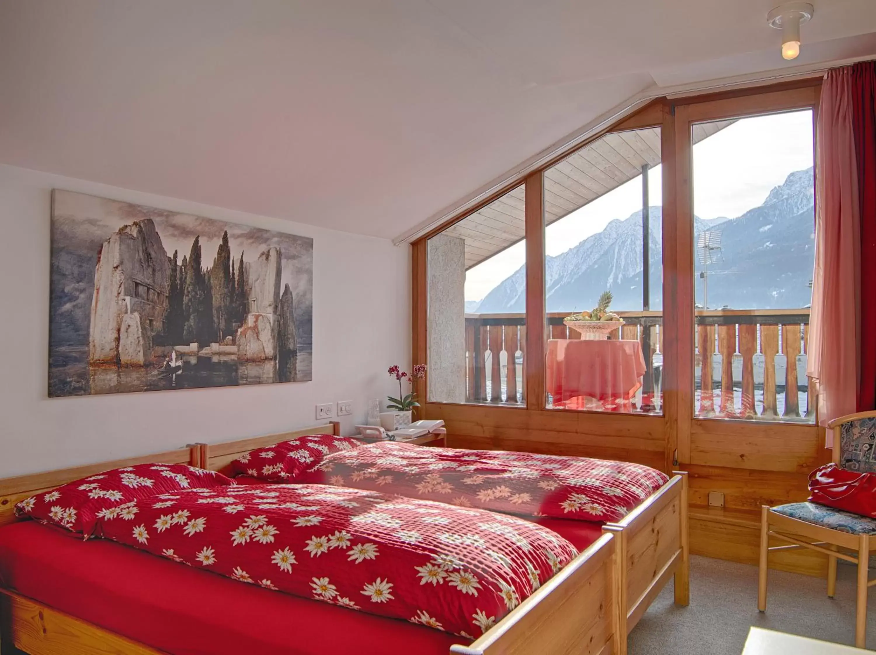 Bed in Poschiavo Suisse Hotel