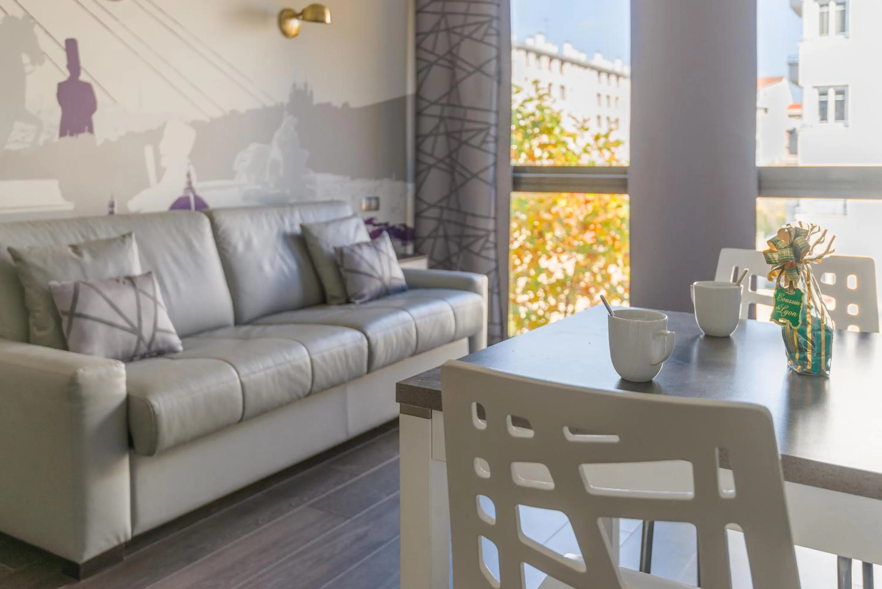 Living room in Lagrange Aparthotel Lyon Lumière