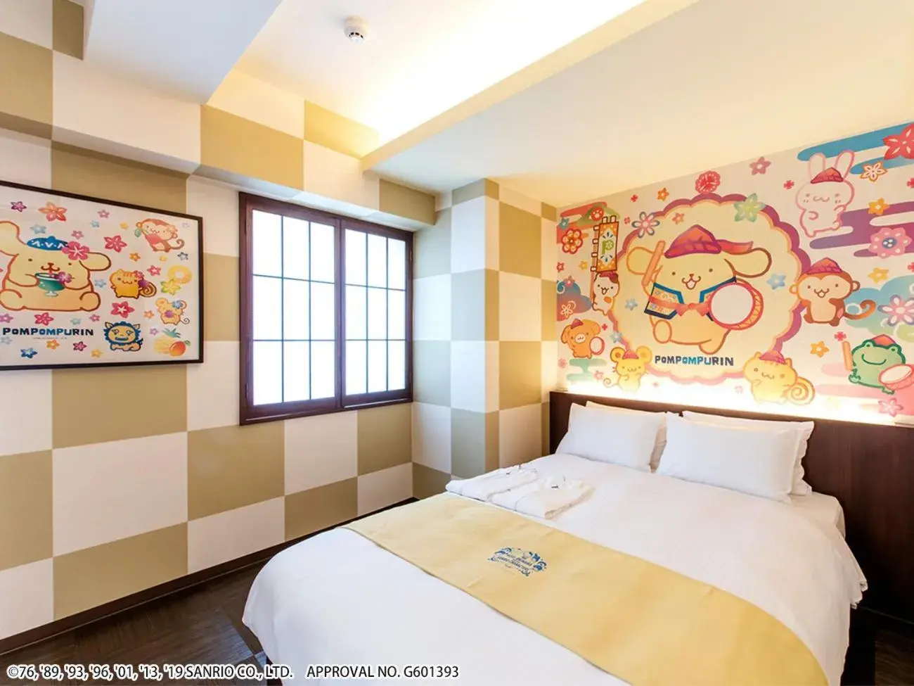 Bed in Hotel Okinawa With Sanrio Characters