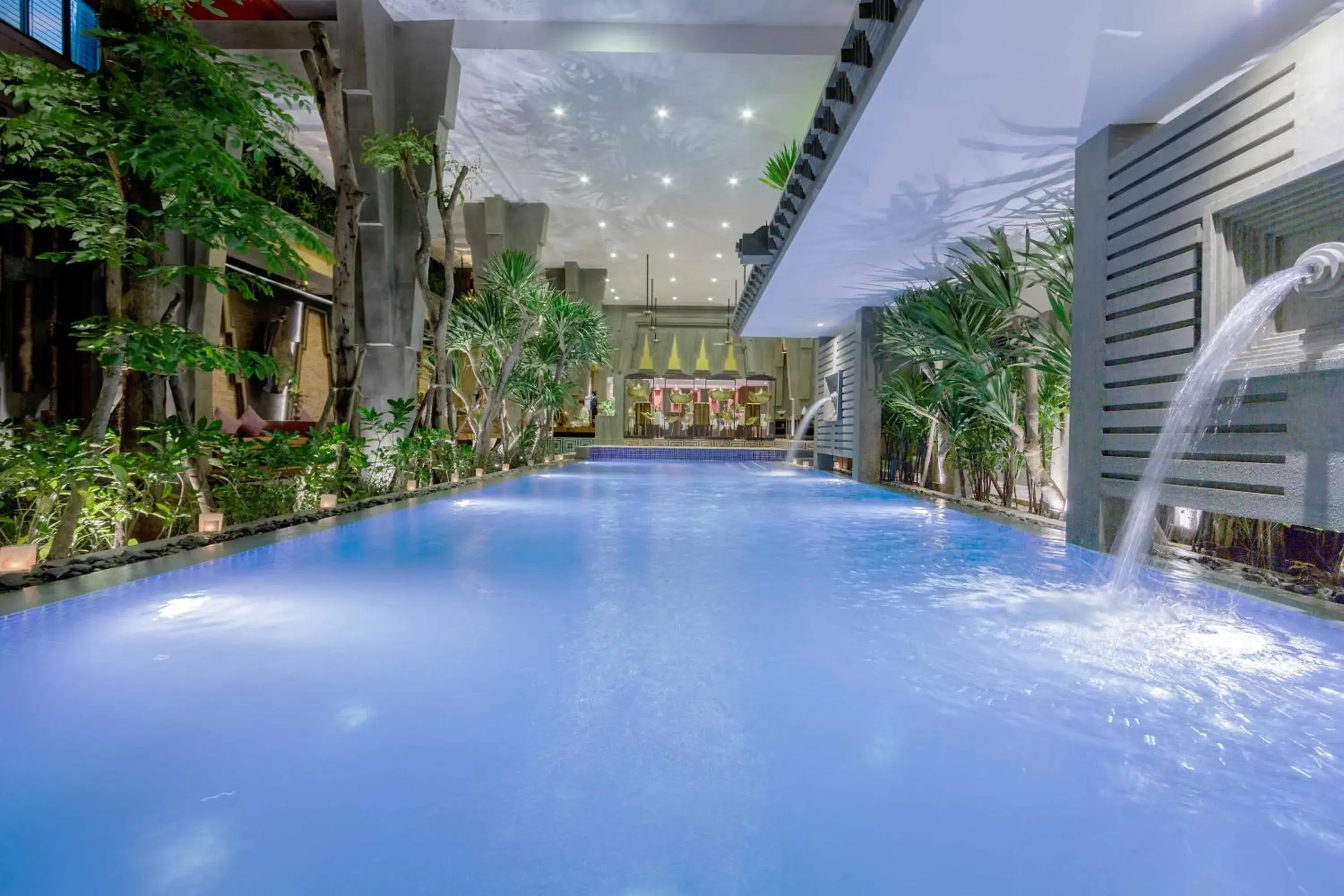 Night, Swimming Pool in Golden Temple Boutique
