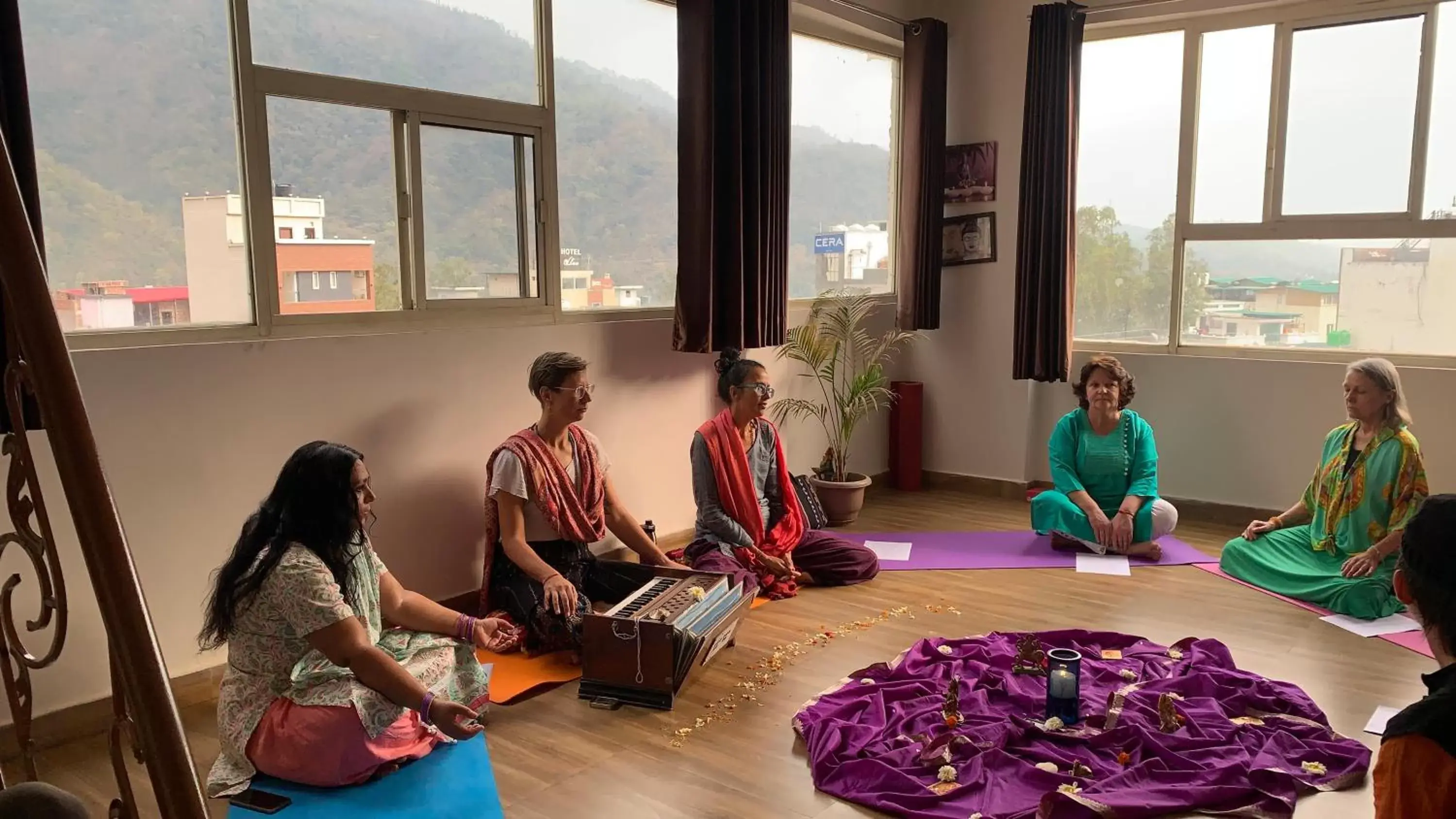 group of guests in Rudram Hotel Yoga & Ayurveda Retreat