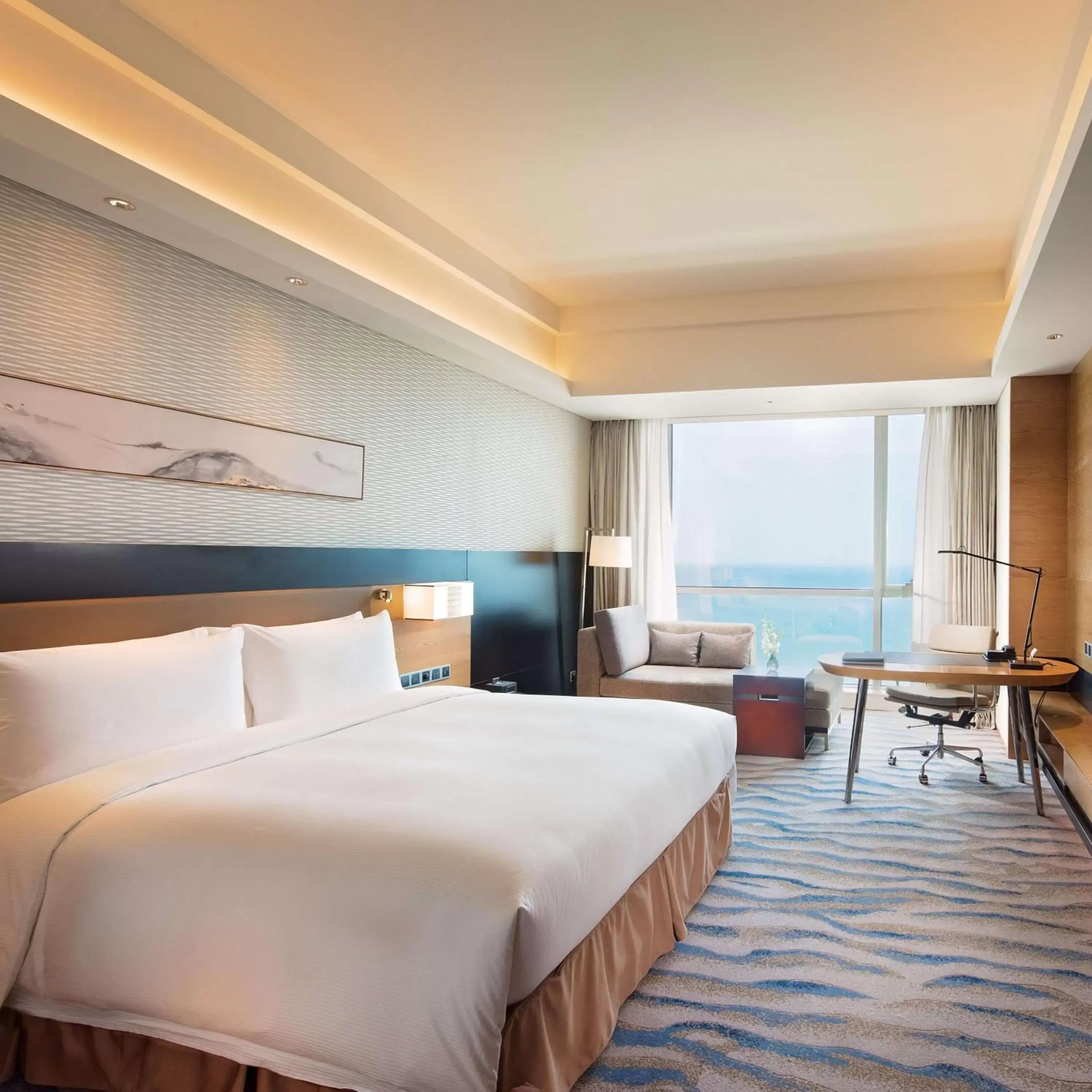 Bed in Hilton Yantai Golden Coast