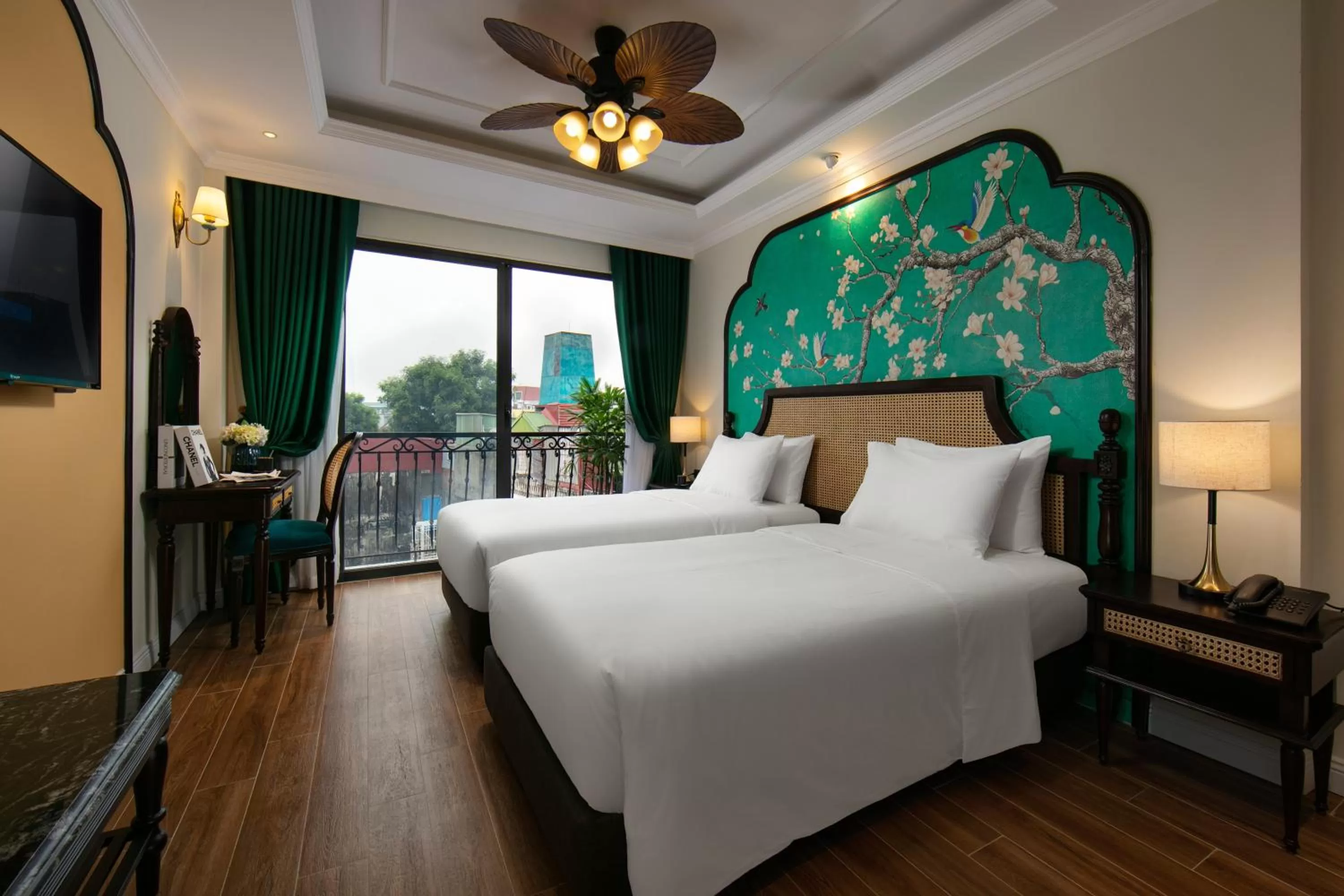 View (from property/room), Bed in La Passion Hanoi Hotel & Apartment