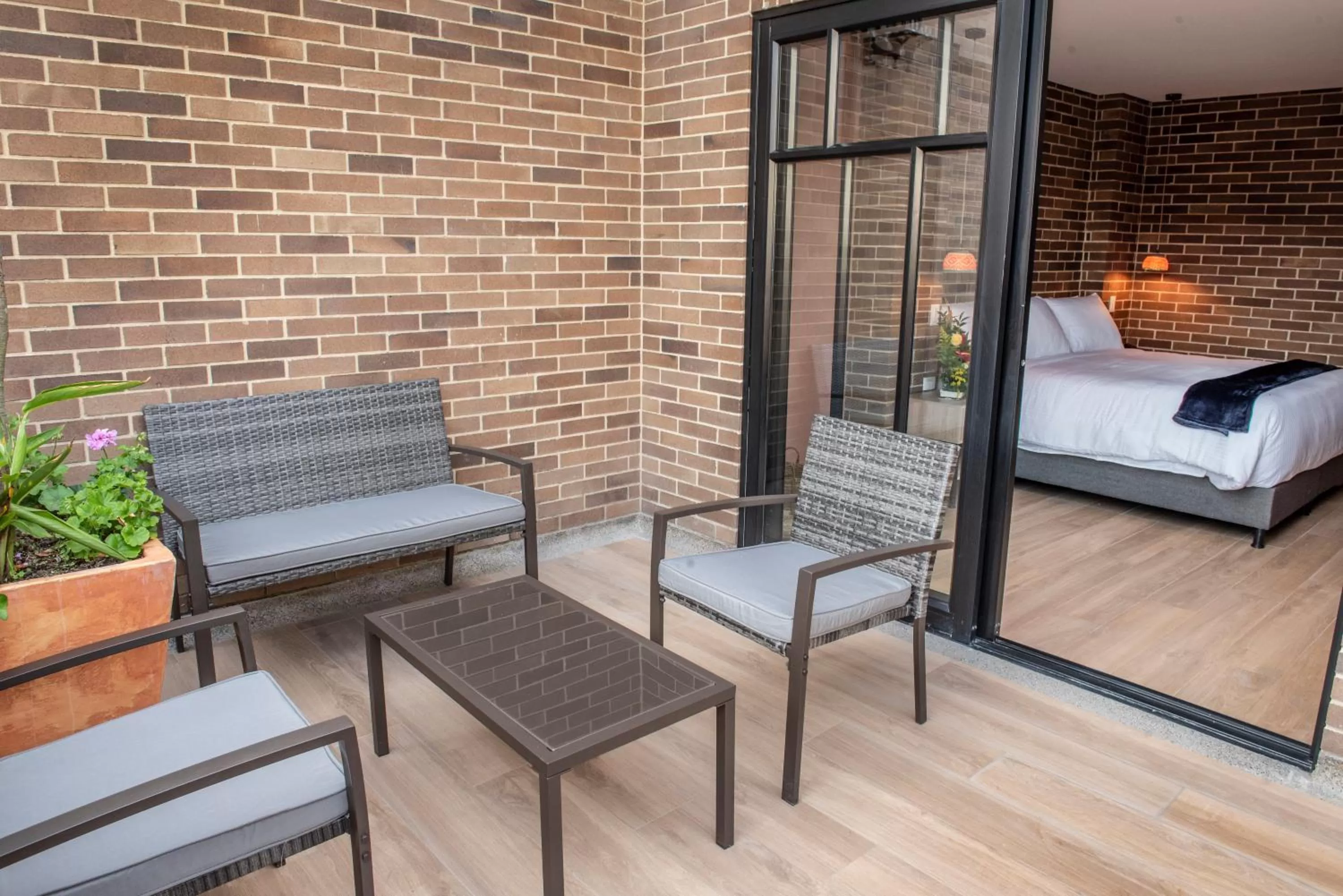 Balcony/Terrace, Bed in Casa Rose Hotel