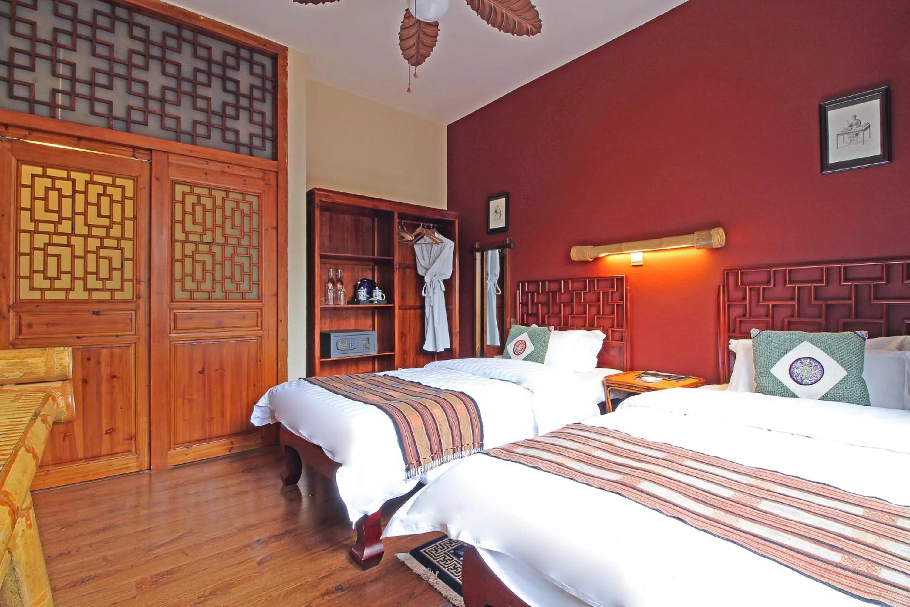 Decorative detail, Bed in Yangshuo Village Inn Boutique Hotel
