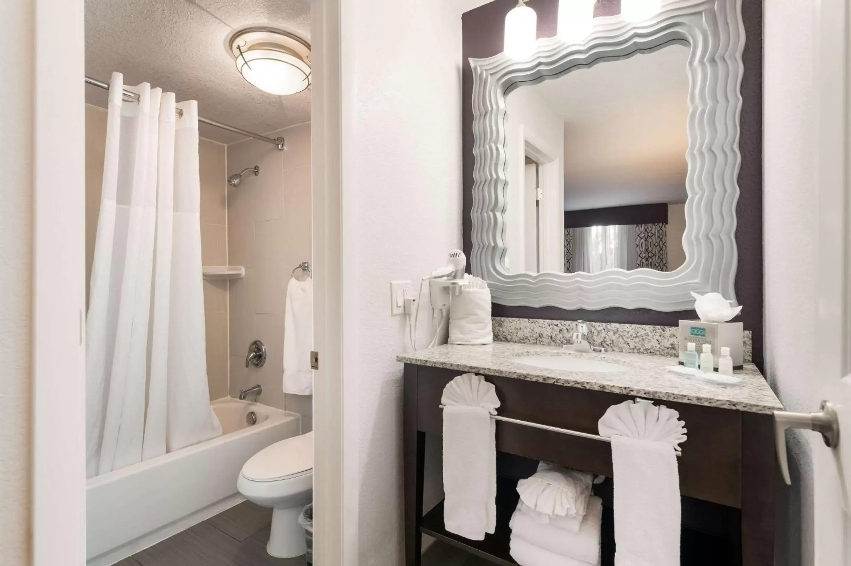 Bedroom, Bathroom in Clarion Inn & Suites Across From Universal Orlando Resort