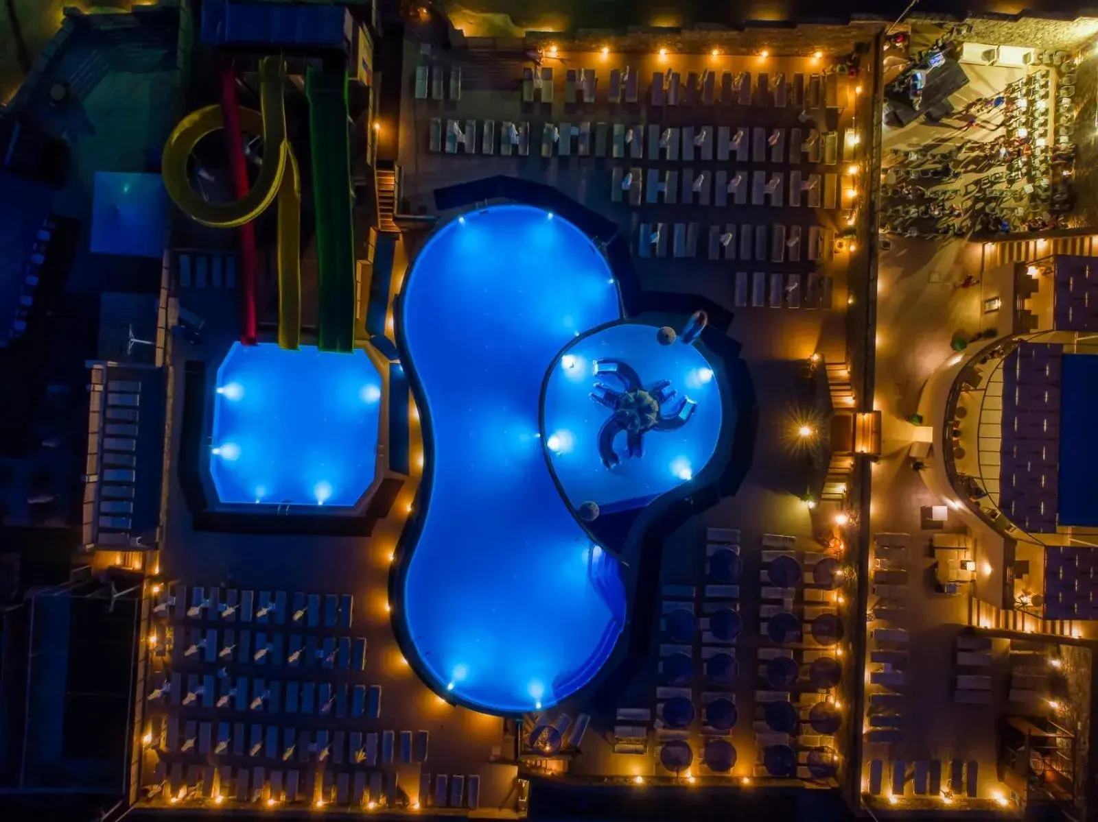 Night, Pool View in Elounda Water Park Residence Hotel