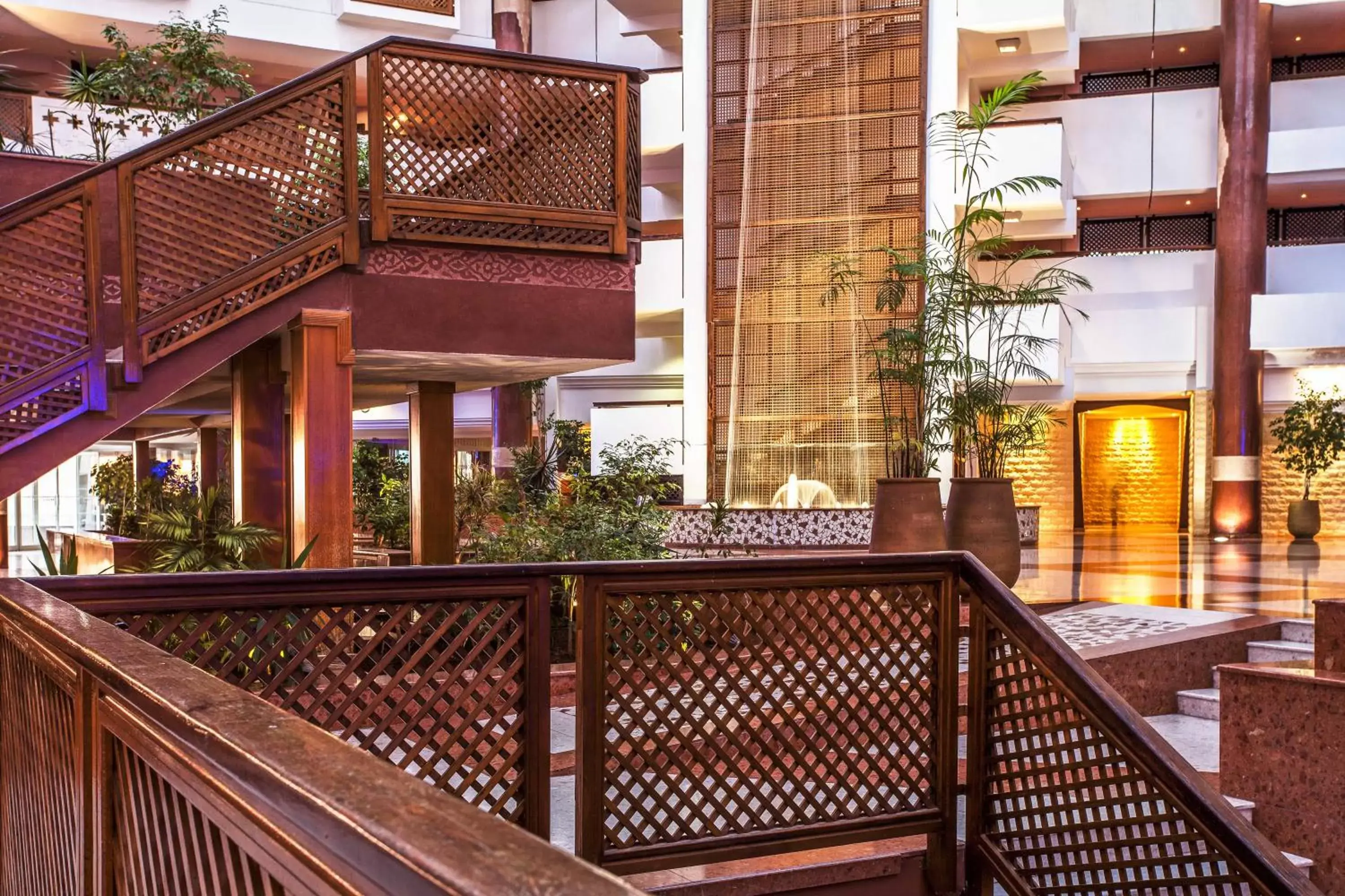 Lobby or reception, Balcony/Terrace in Atlas Amadil Beach Hotel