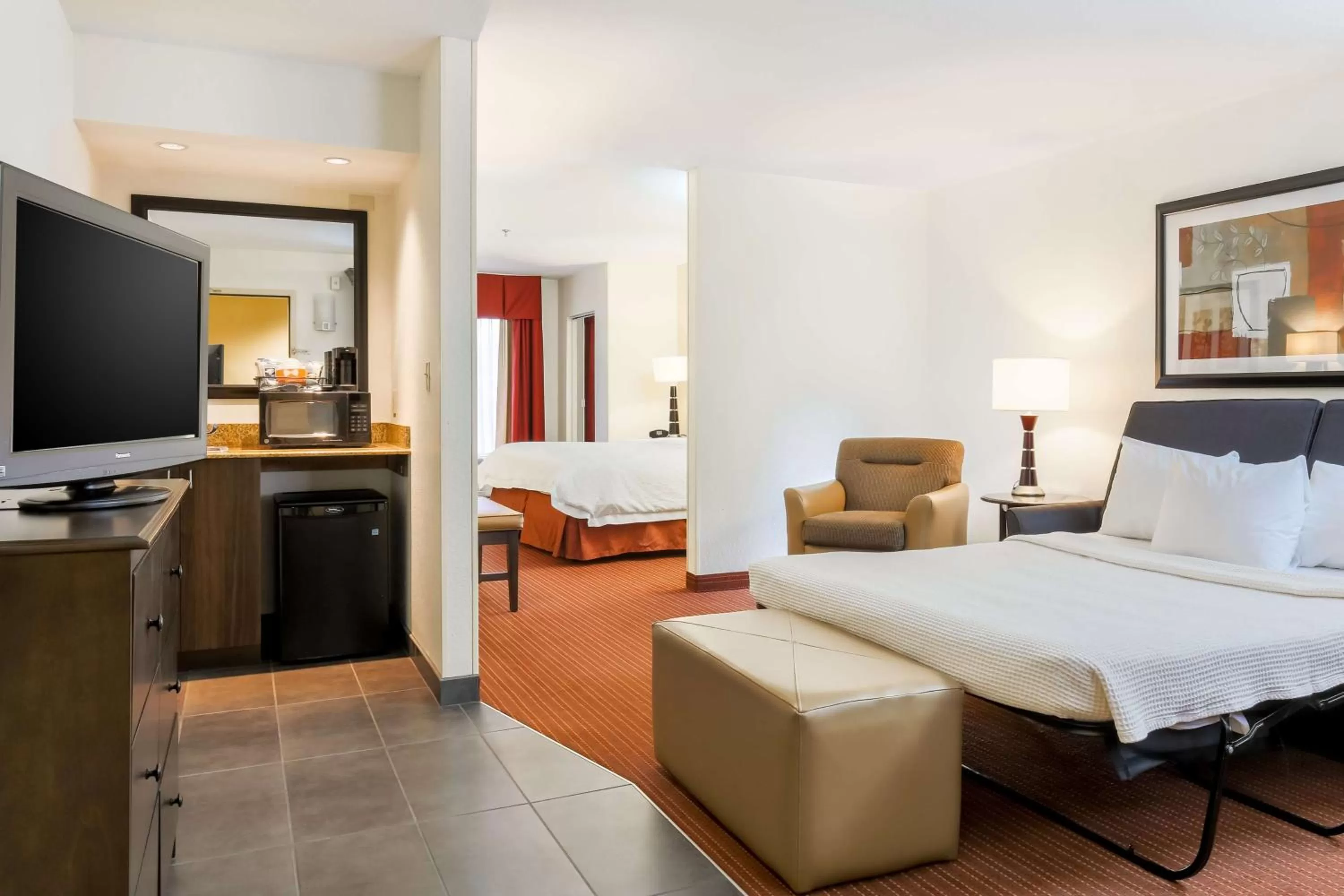 Bed in Hampton Inn Champaign/Urbana