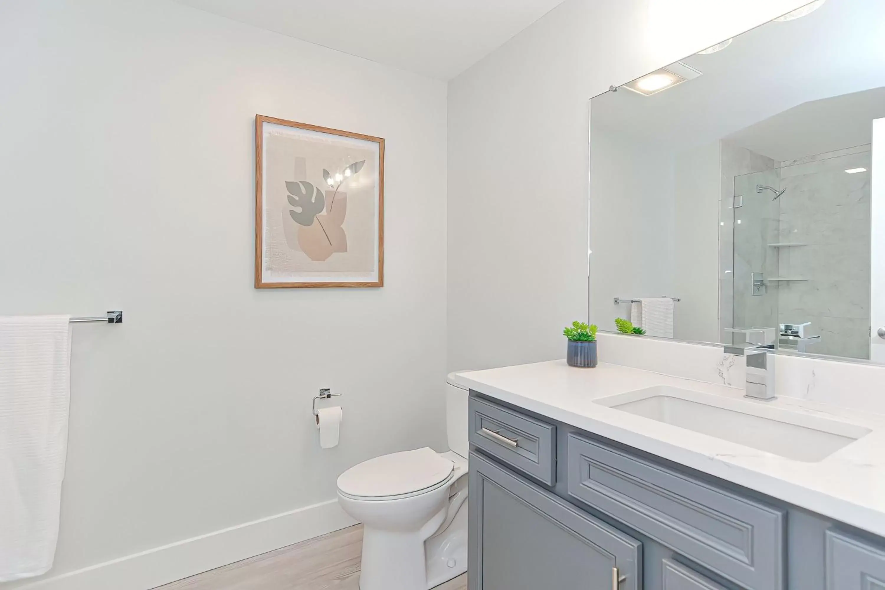 Bathroom in Harbourtown Suites on Plymouth Harbor