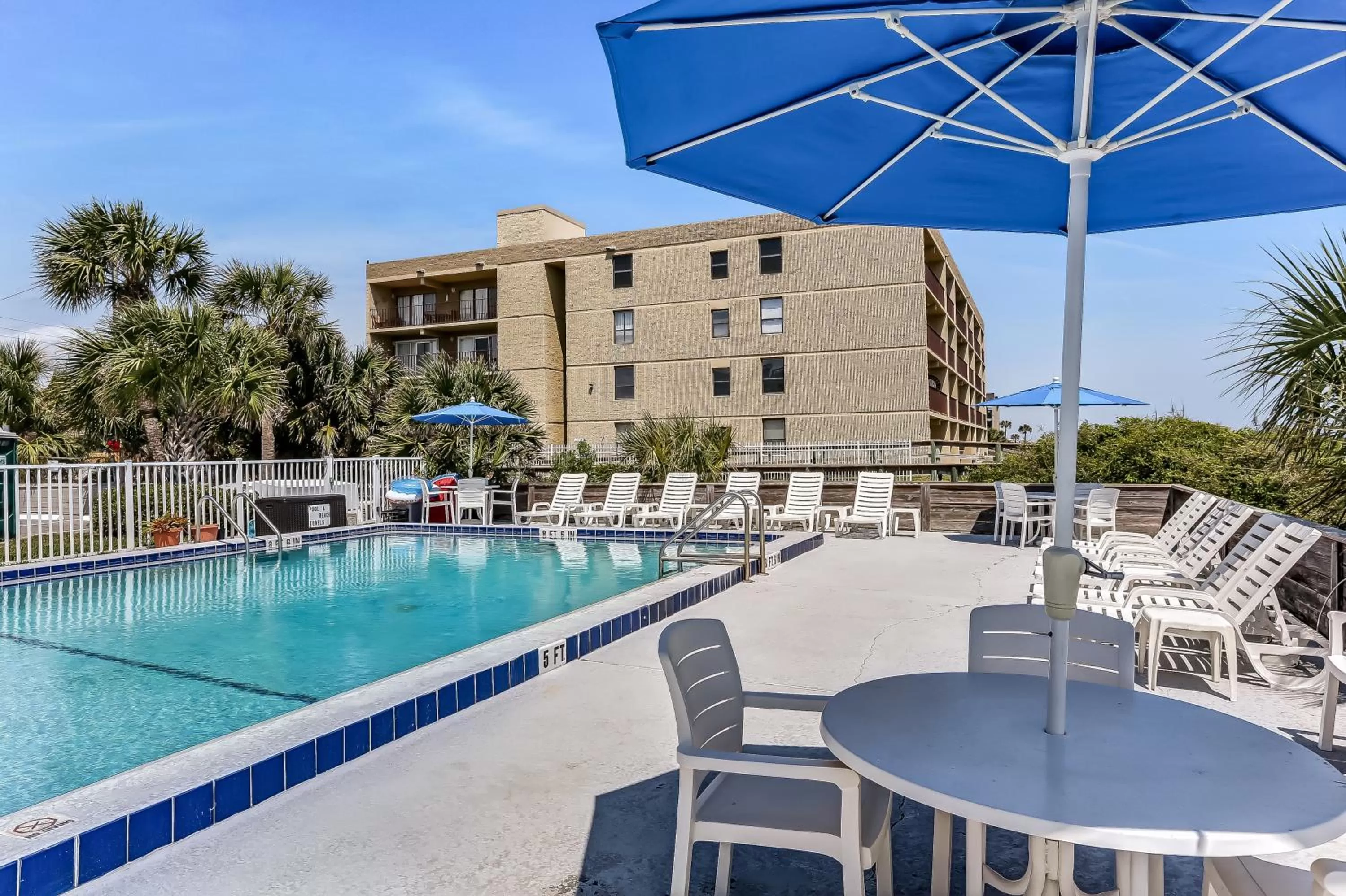Pool view in Beachside Motel - Amelia Island