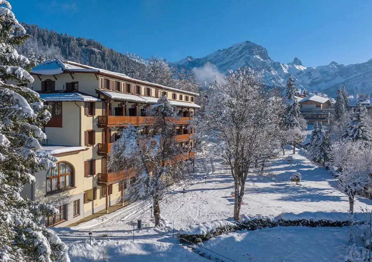 Property building, Winter in Villars Lodge