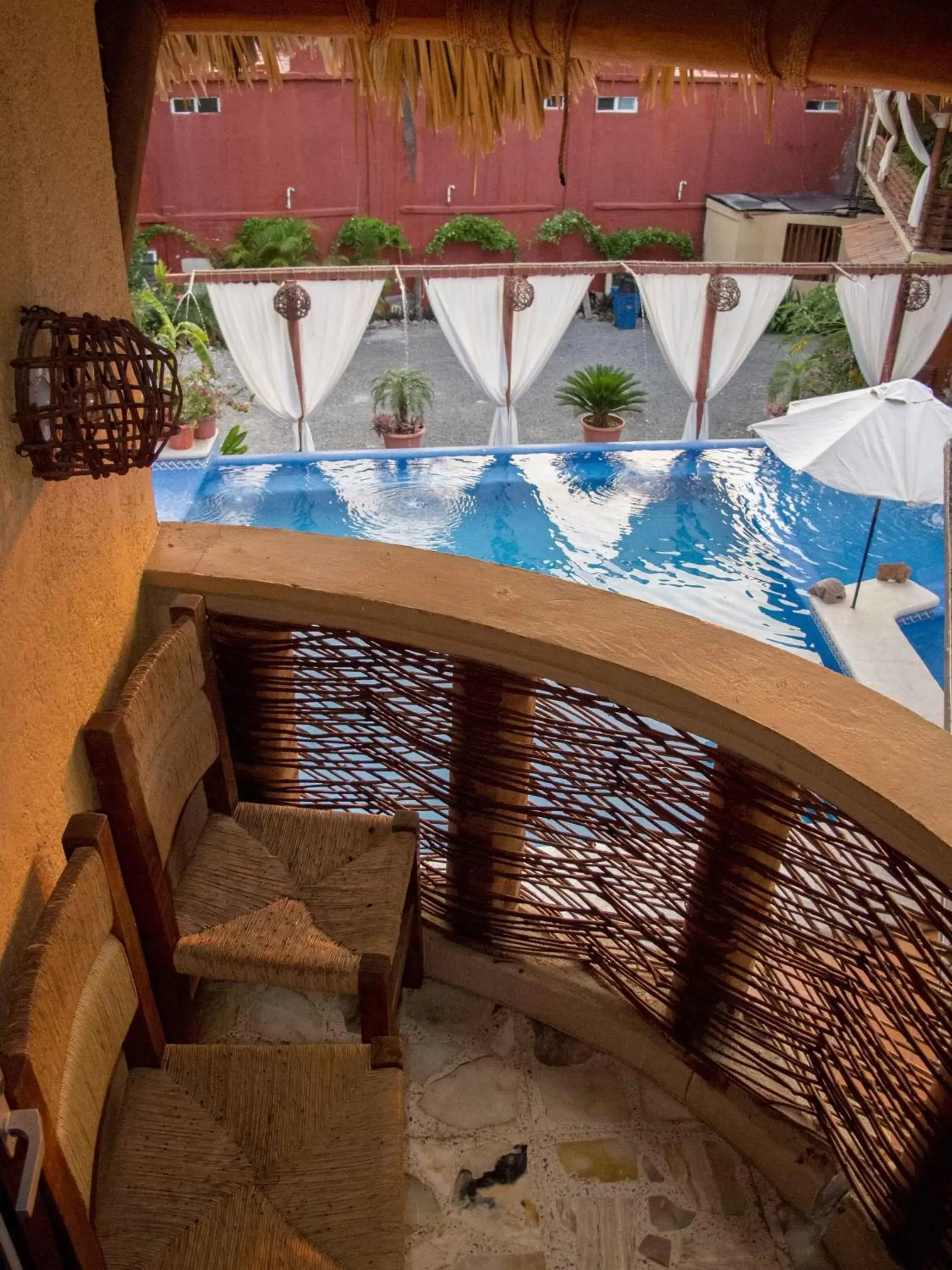 Balcony/Terrace, Pool View in Hotel Villas Las Azucenas