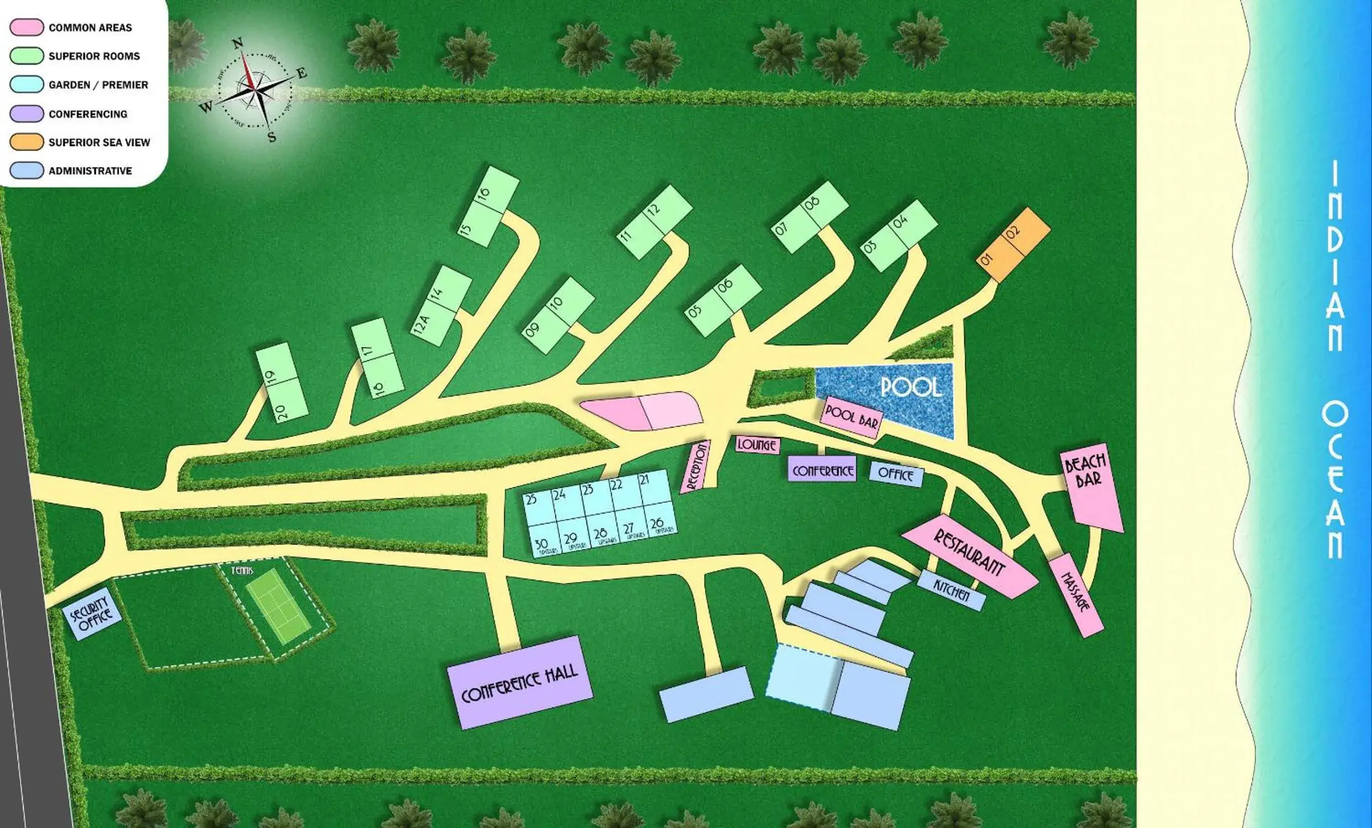 Floor plan, Bird's-eye View in Baobab Sea Lodge