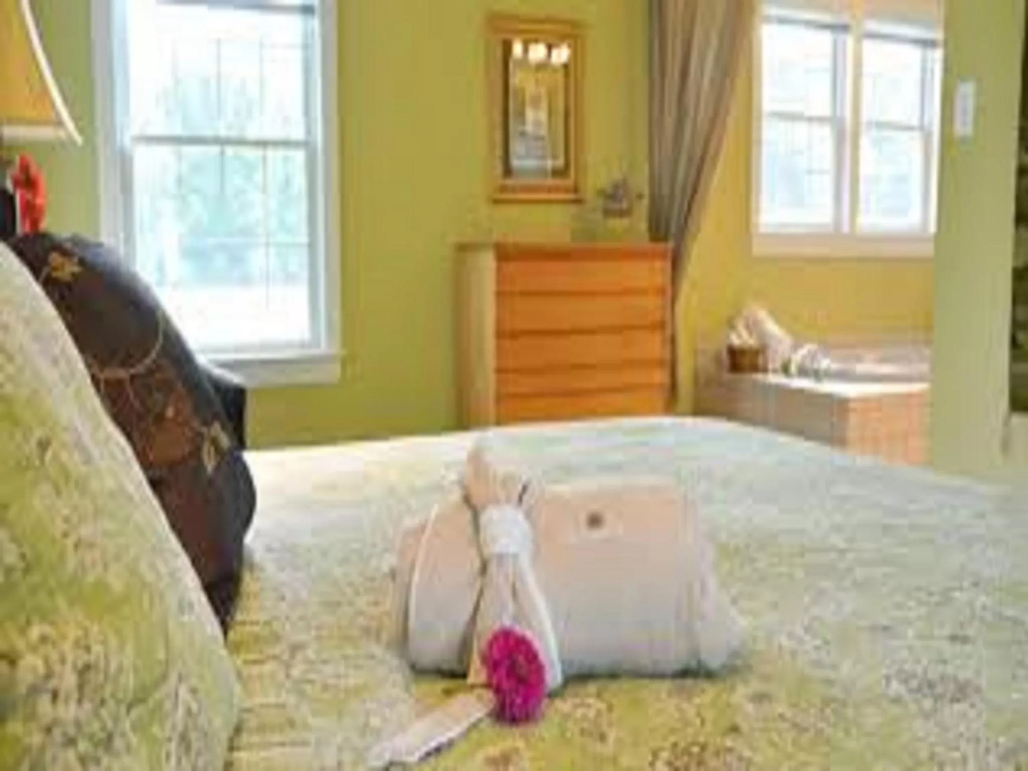 Decorative detail, Bed in Inn at Huntingfield Creek